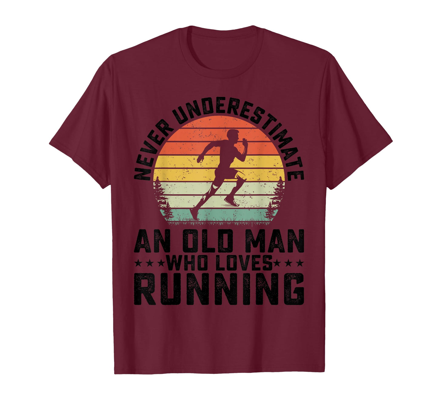 Never Underestimate An Old Man Who Loves Running Runner T-Shirt