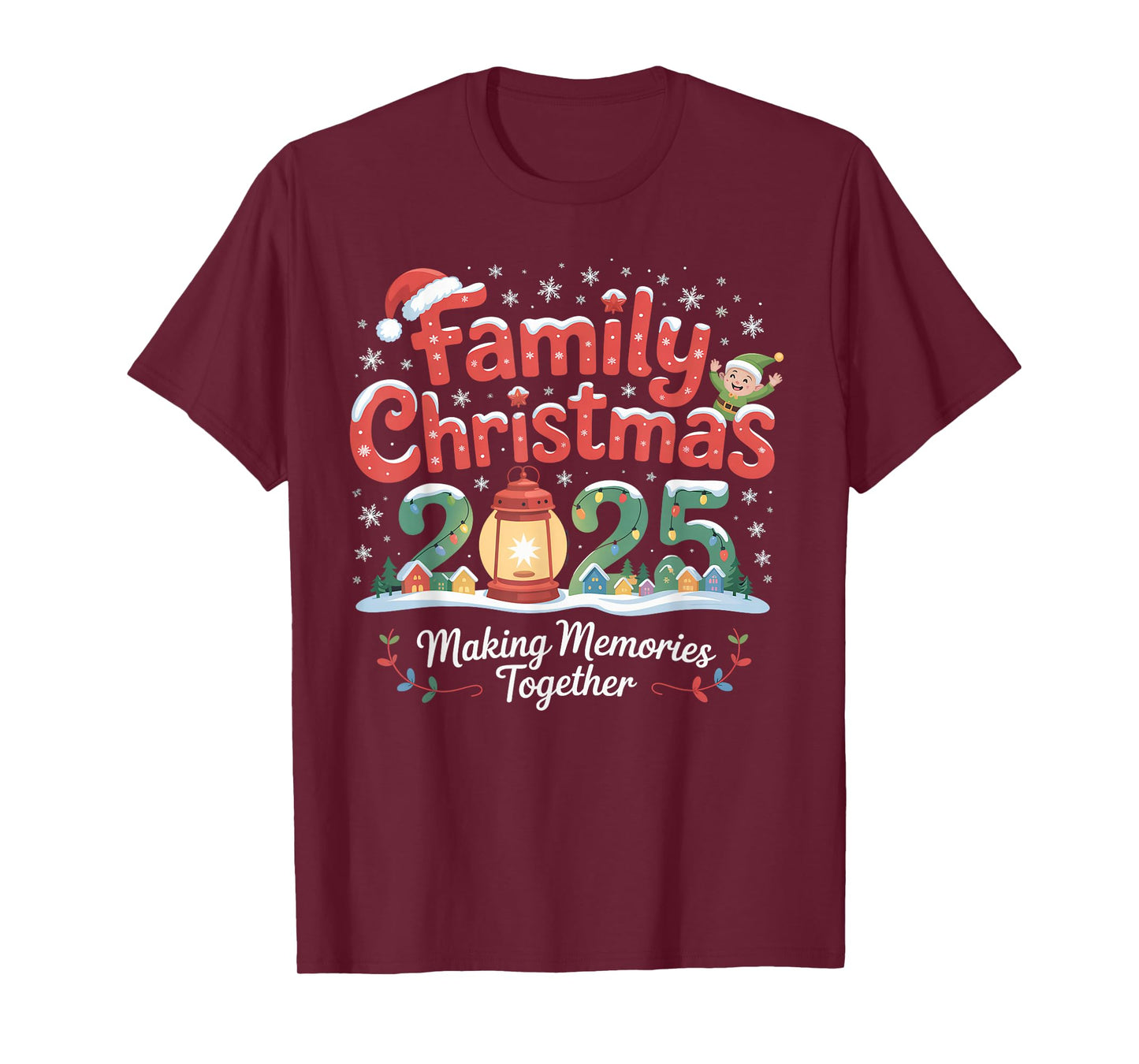 Family Christmas 2025 Matching Squad Santa Elf Funny Xmas T-Shirt