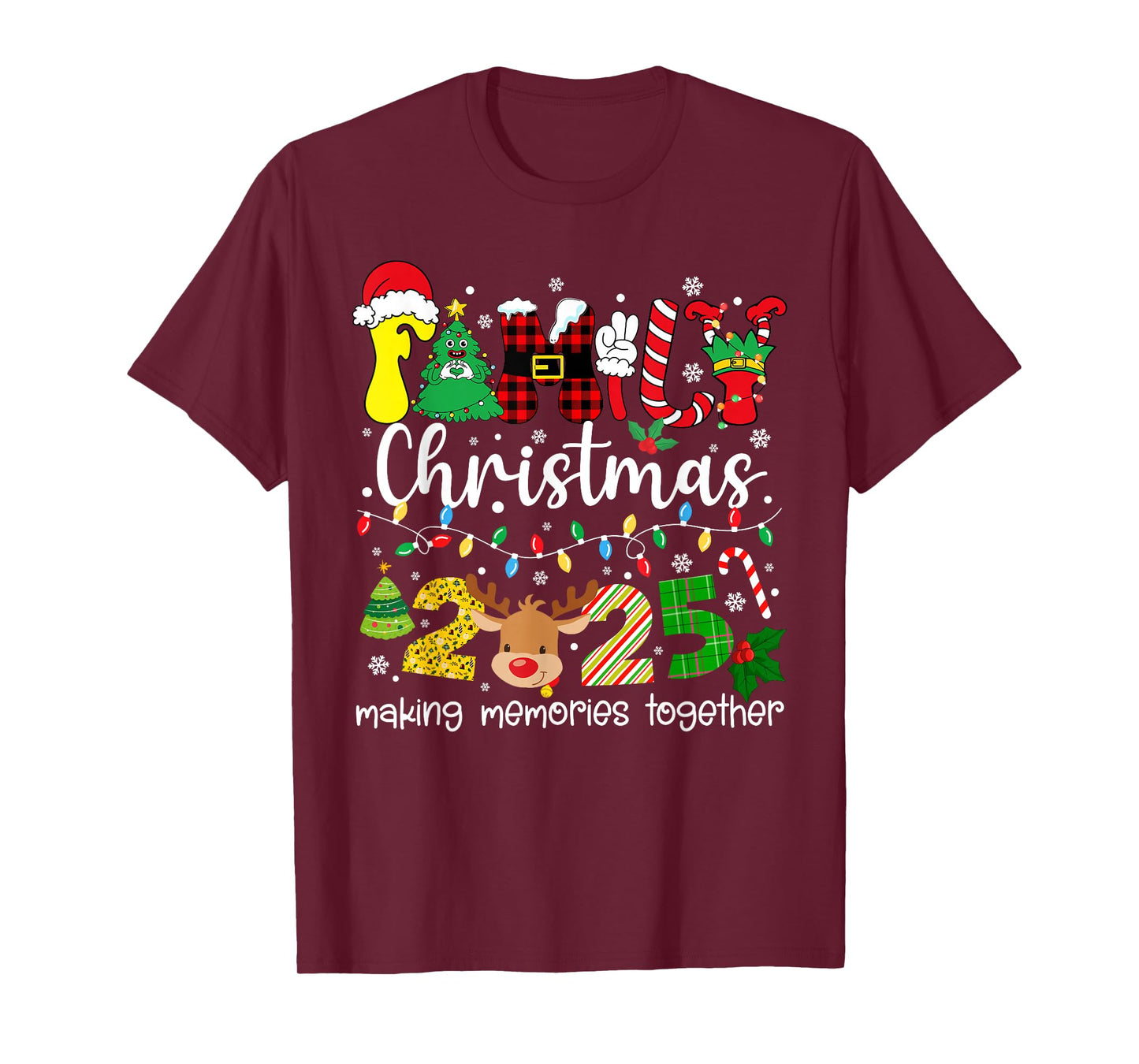 Family Christmas 2025 Matching Squad Santa Elf Funny Xmas T-Shirt