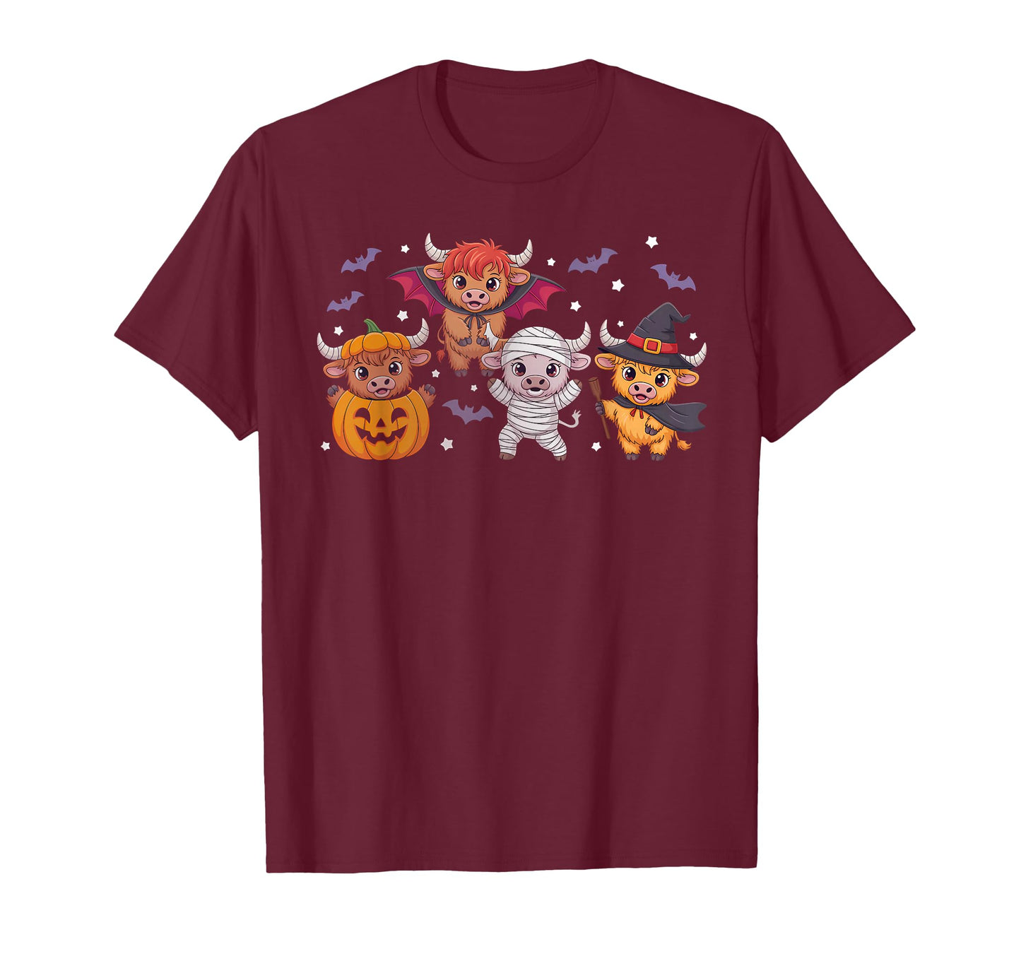 Highland Cow Halloween Spooky Cute Costume Squad T-Shirt