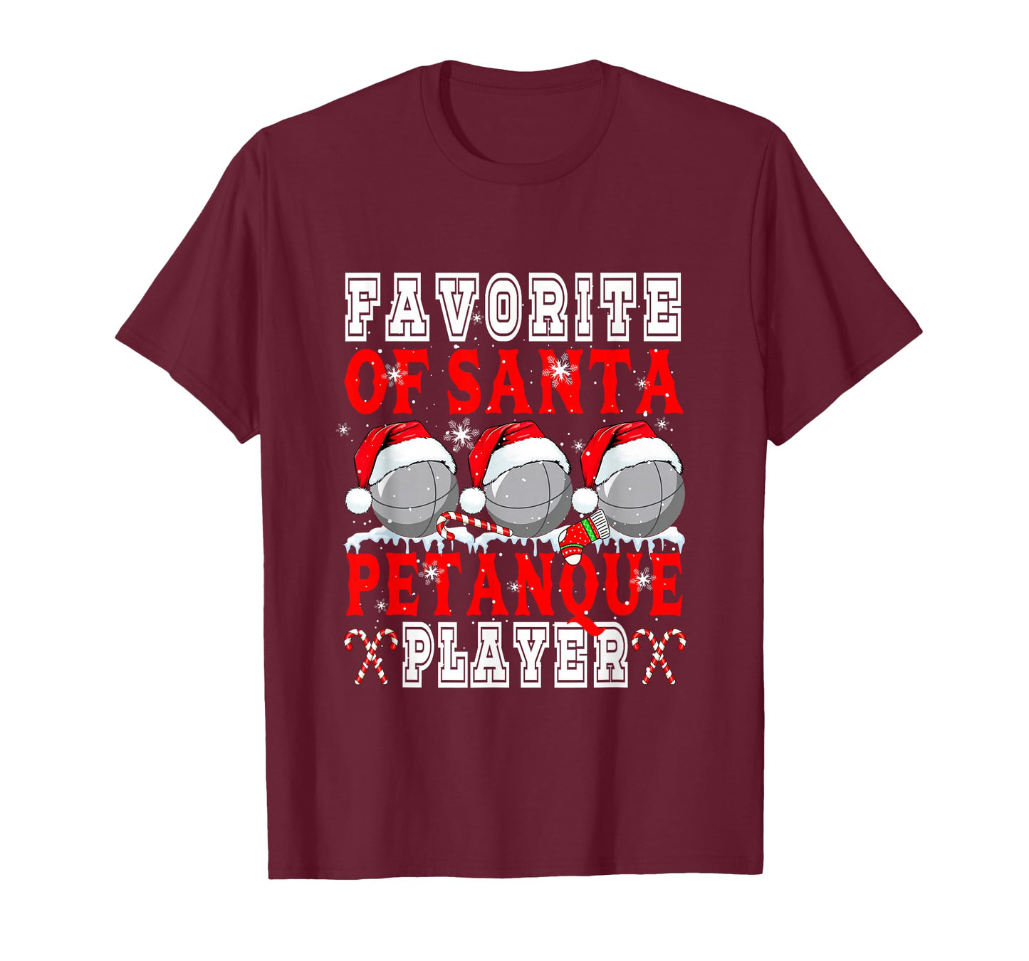 Favorite of Xmas Santa Funny Petanque Player Matching Team T-Shirt