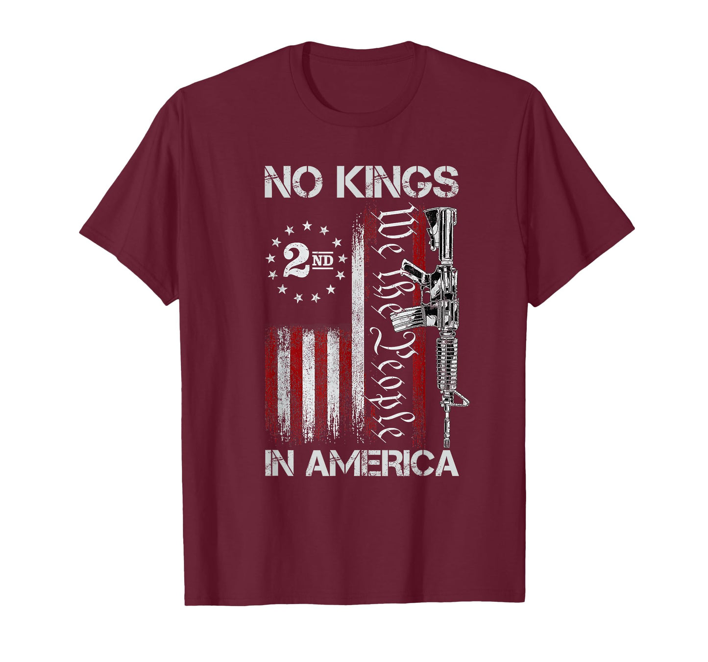 No Kings in American Vintage USA Flag Patriotic No Kings T-Shirt
