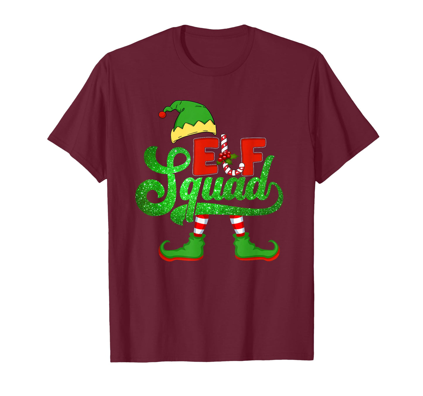 Funny Elf Family Christmas Matching Pajamas Xmas Elf Squad T-Shirt
