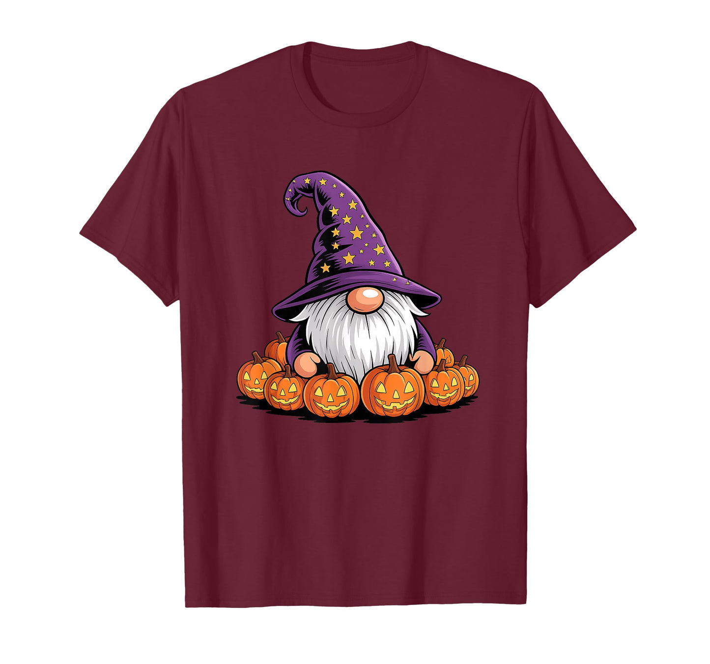 Halloween Gnome Cosplay Witch Boo Ghosts Carved Pumpkins T-Shirt