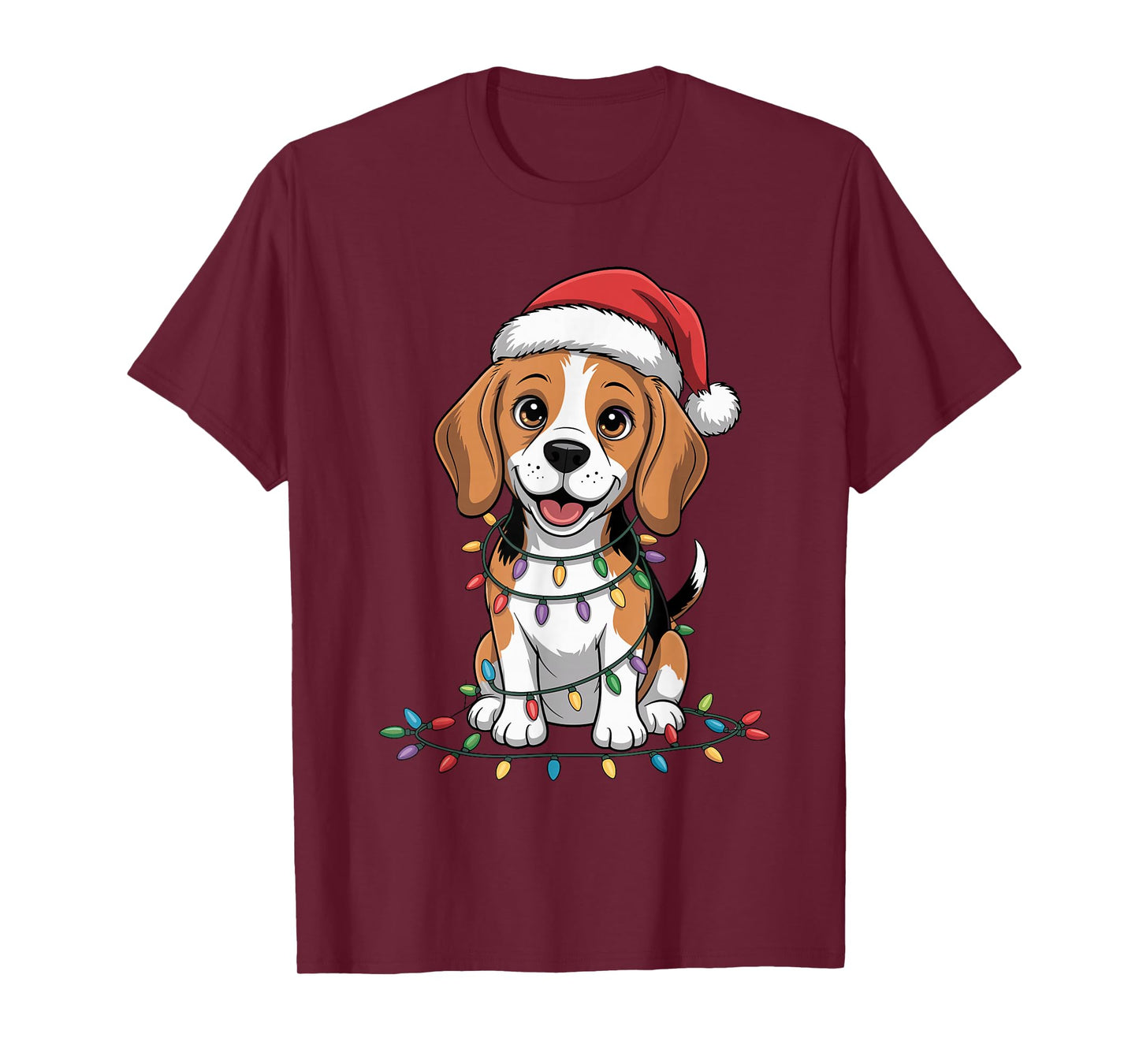 Cute Beagle Christmas Xmas Santa Hat Dog Lovers Holiday T-Shirt