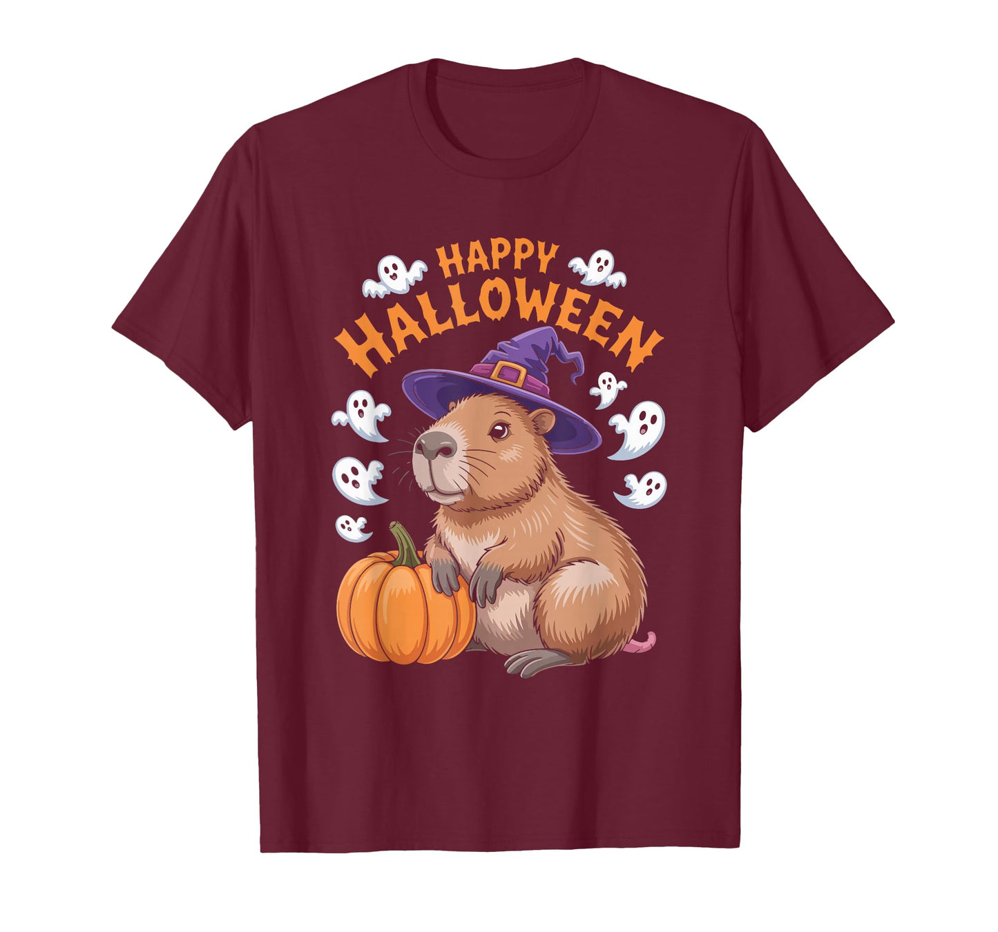 Happy Halloween Capybara Witch Hat T-Shirt