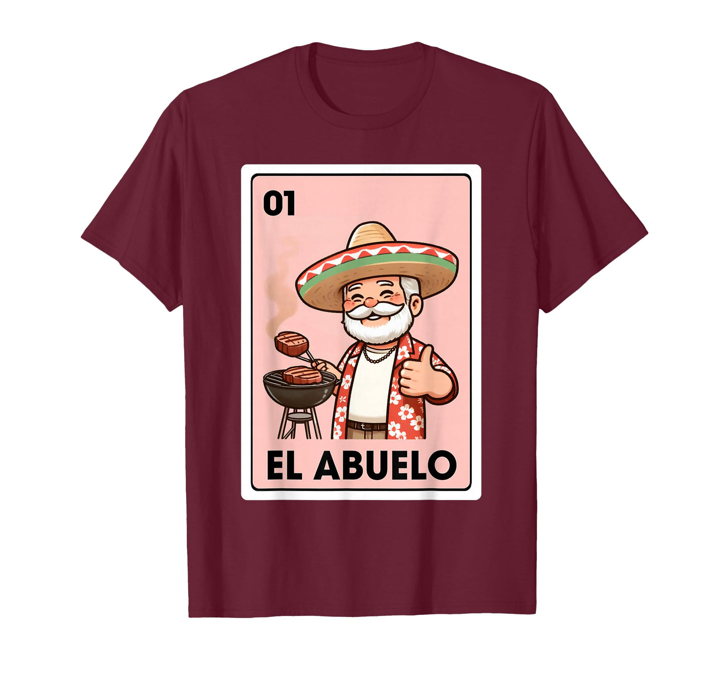 El Abuelo Grilling Grandpa Mexican Bingo Card T-Shirt