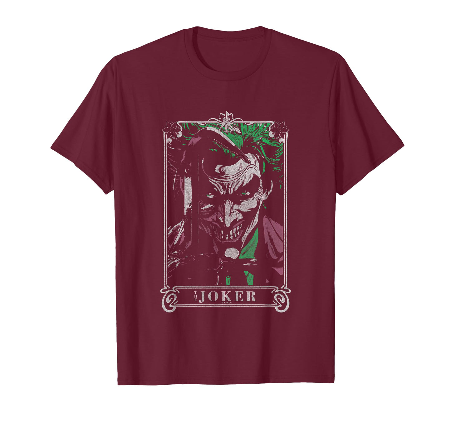 DC Comics Batman The Joker Tarot Card Vintage Portrait T-Shirt