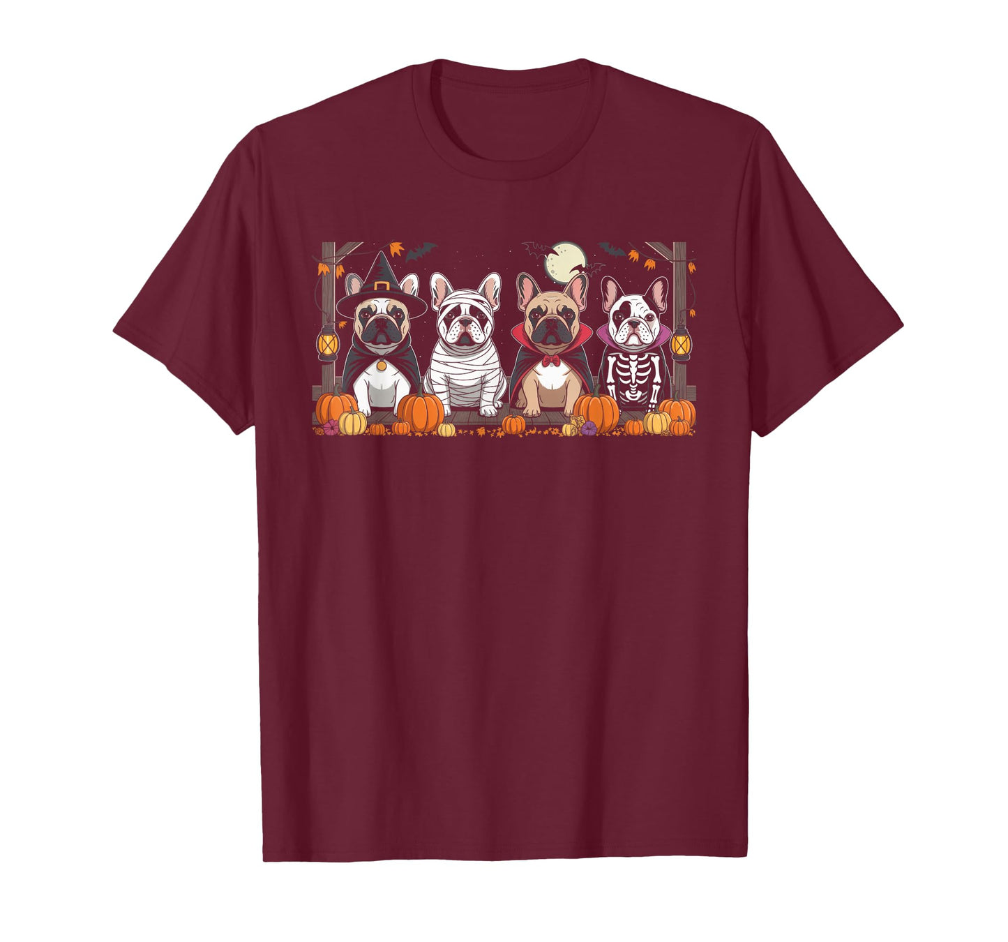 Funny French Bulldog Halloween Party Dogs Trick or Treat T-Shirt