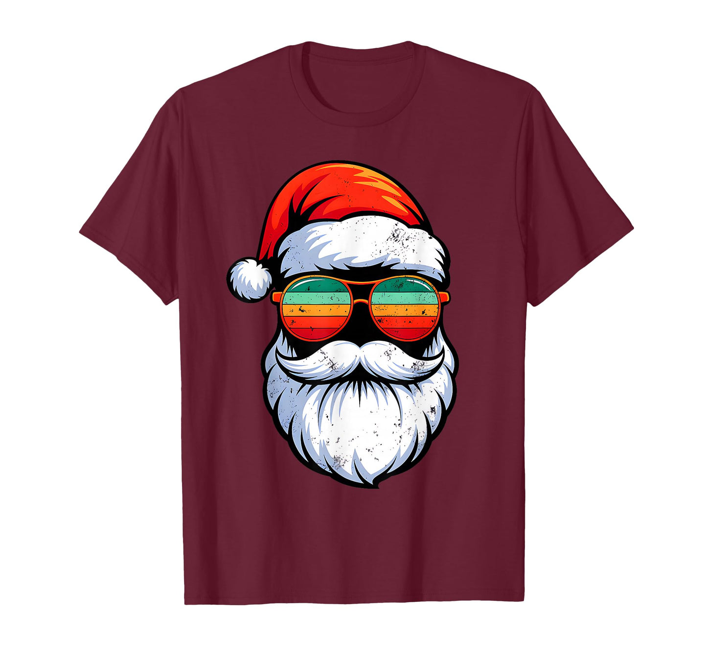 Santa Face Retro Sunglasses Christmas Xmas Men Women Kids T-Shirt