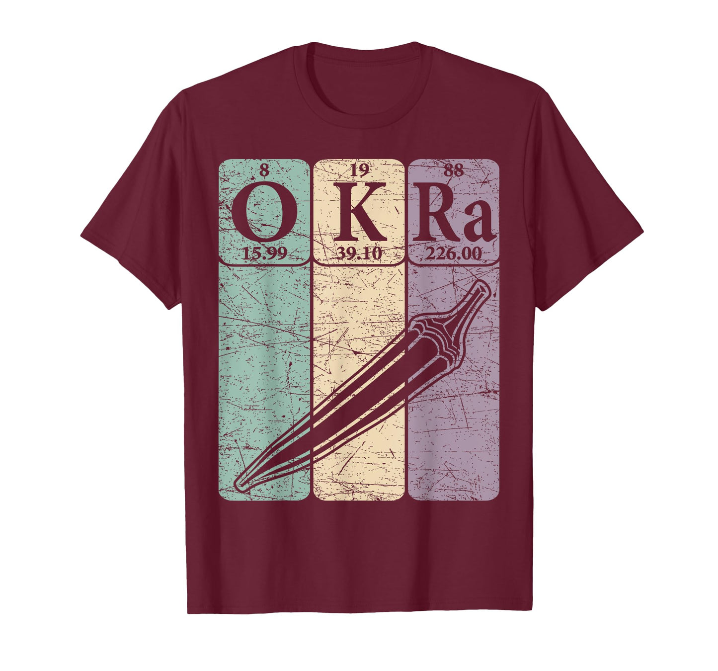 Okra Periodic Table Elements Okra Vegetable Retro T-Shirt