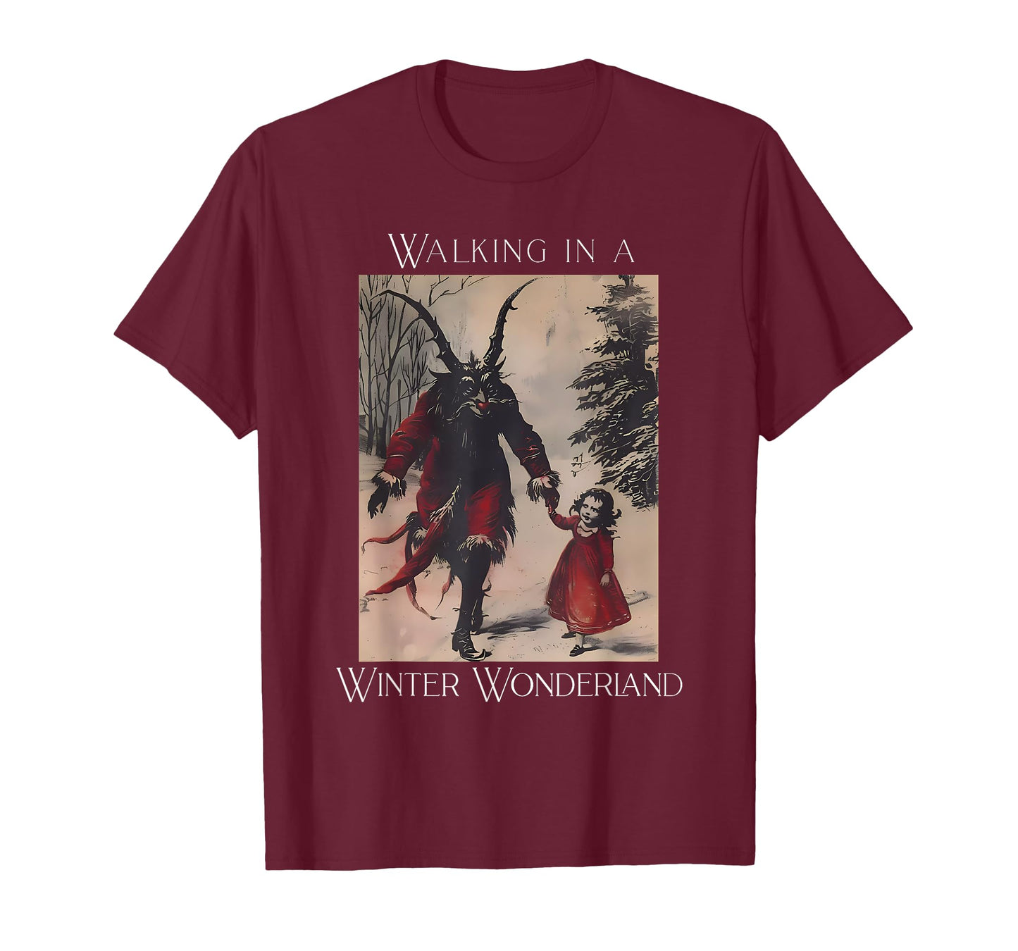 Retro Funny Walking in a Winter Wonderland Merry Christmas T-Shirt
