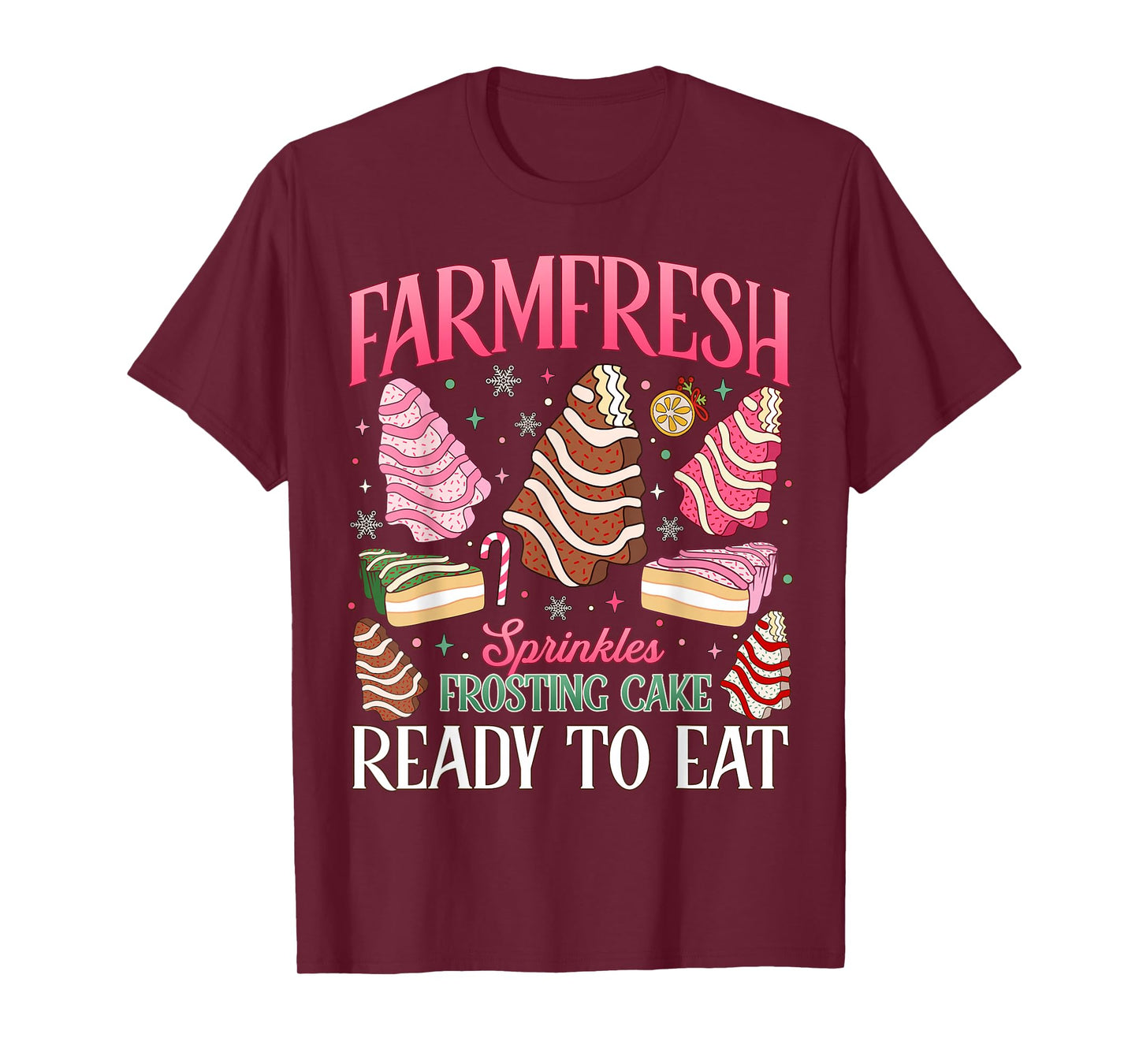 Farm Fresh Sprinkles Frosting Christmas Tree Cake Pajamas T-Shirt