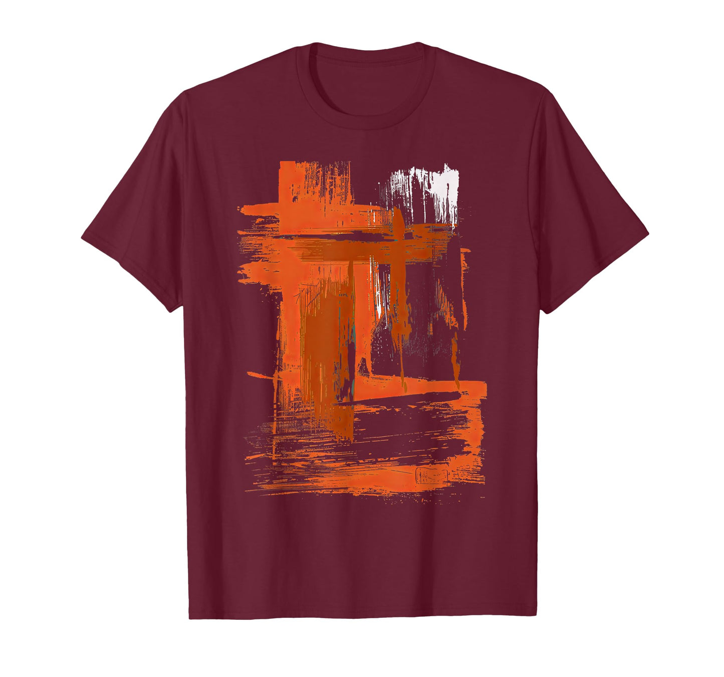 Orange And Black Brushstroke Art T-Shirt
