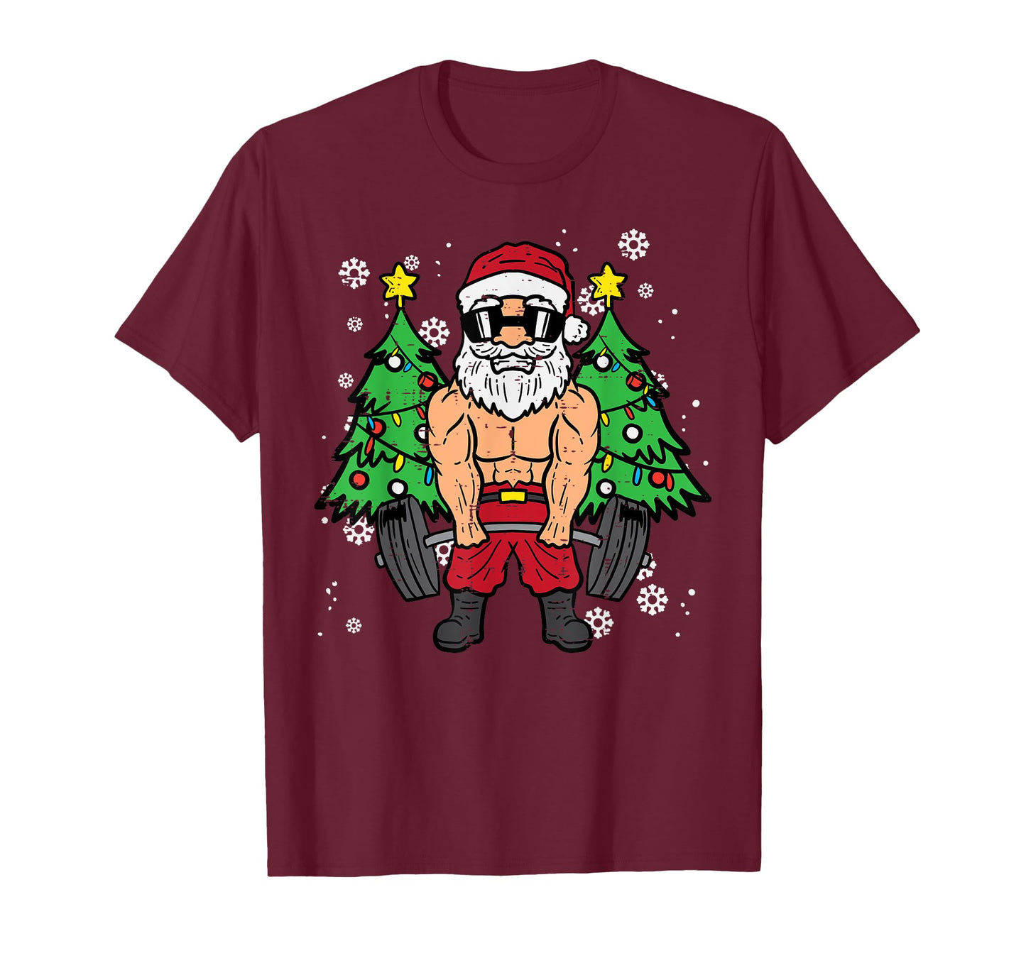 Christmas Santa Deadlift Xmas Weightlift Gym Men Women T-Shirt
