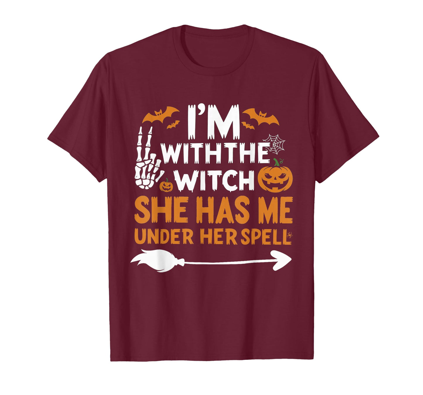 I’m with The Witch Funny Halloween Couple Costume T-Shirt