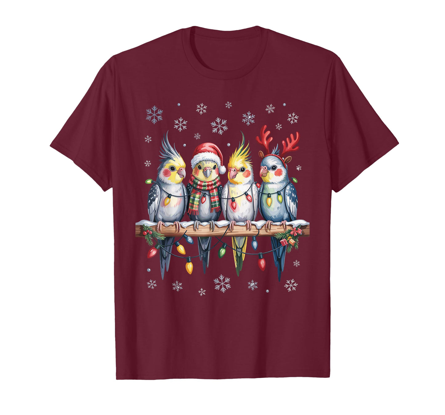 Cockatiel Christmas Cute Pet Lovers Funny Holiday Pajamas T-Shirt