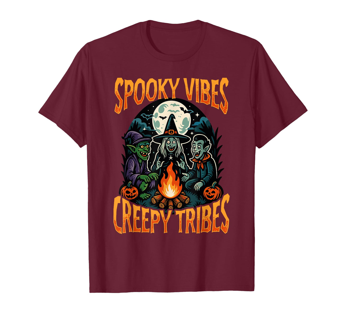 Spooky Vibes Creepy Tribes Halloween Monster T-Shirt