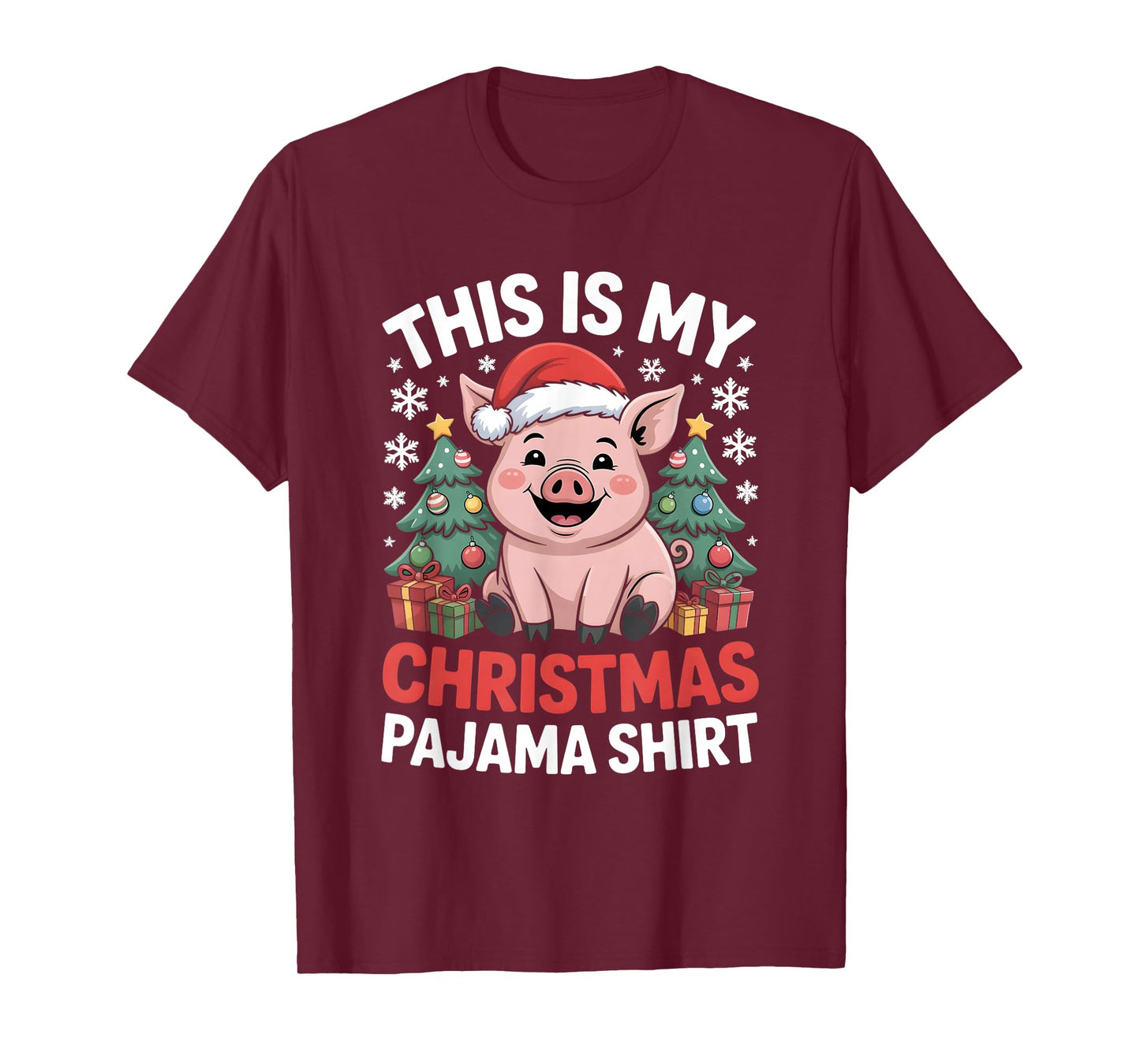 Pig This is My Christmas Pajama T-Shirt