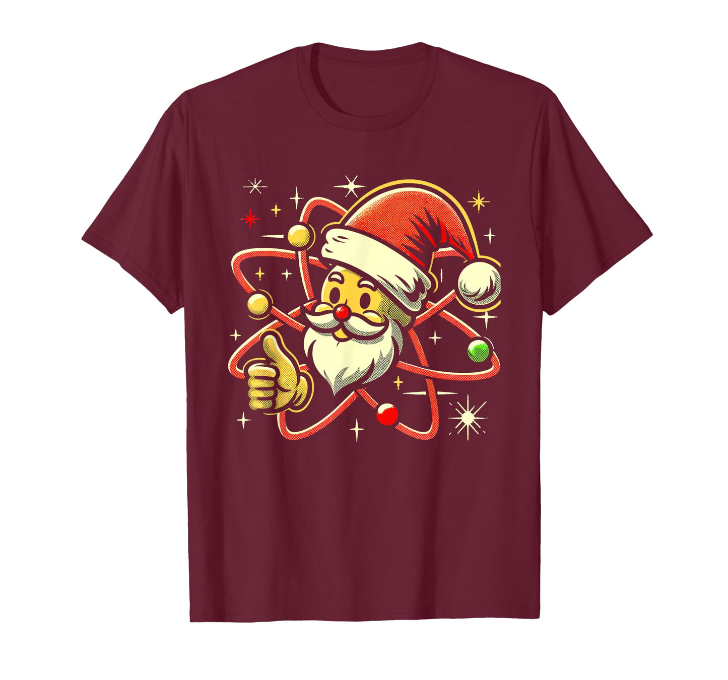 Santa Atom Christmas Thumbs Up Radiation Nuclear Fallout T-Shirt