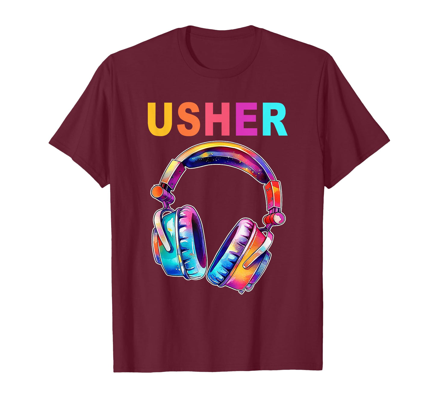 USHER Headphone Music Lover Hiphop Fan Music T-Shirt