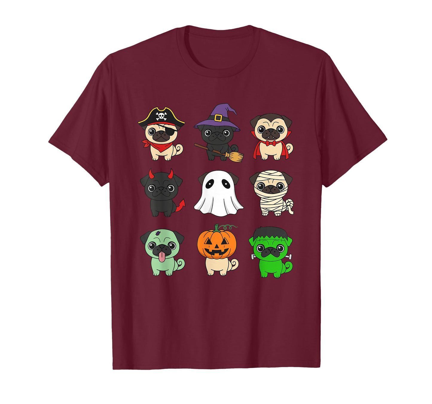 Pug Costumes Trick Or Treat Outfit Funny Pug Puppy Halloween T-Shirt