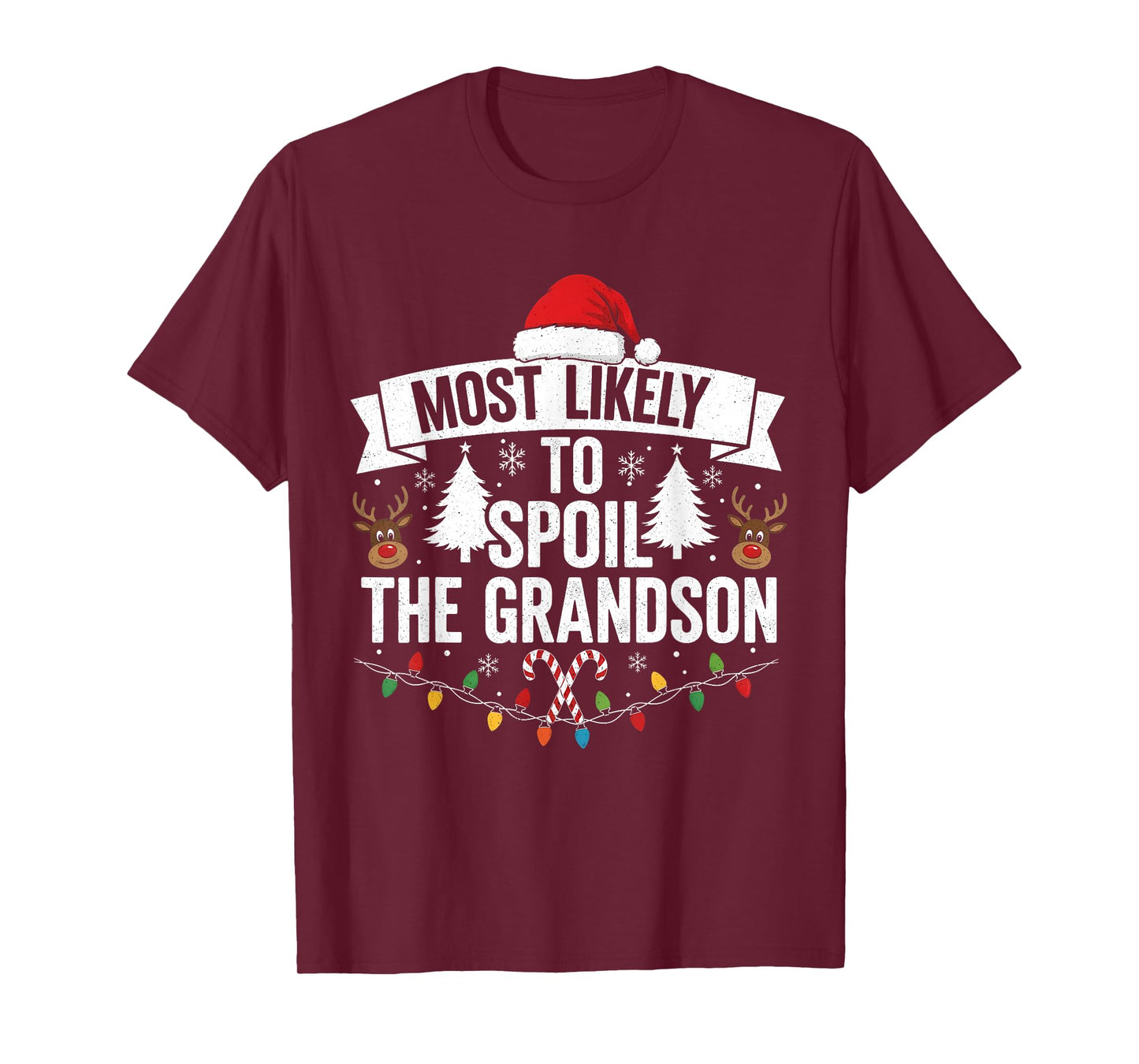 Most Likely to Spoil The Grandson Christmas Party Family T-Shirt