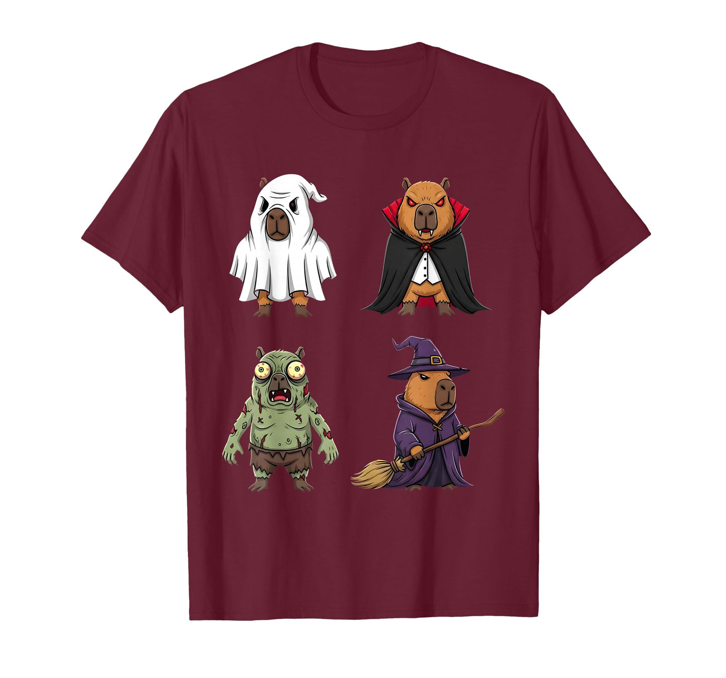 Funny Halloween Capybara Ghost Costume Spooky Animal Design T-Shirt