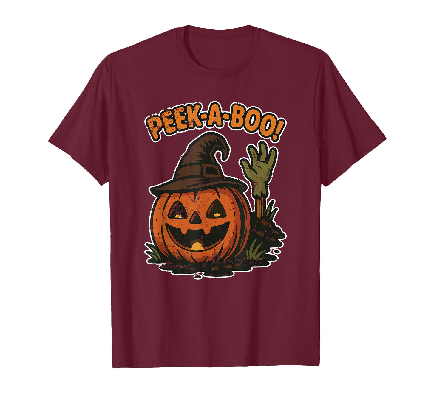 Peek A Boo Pumpkin Witch Hat T-Shirt