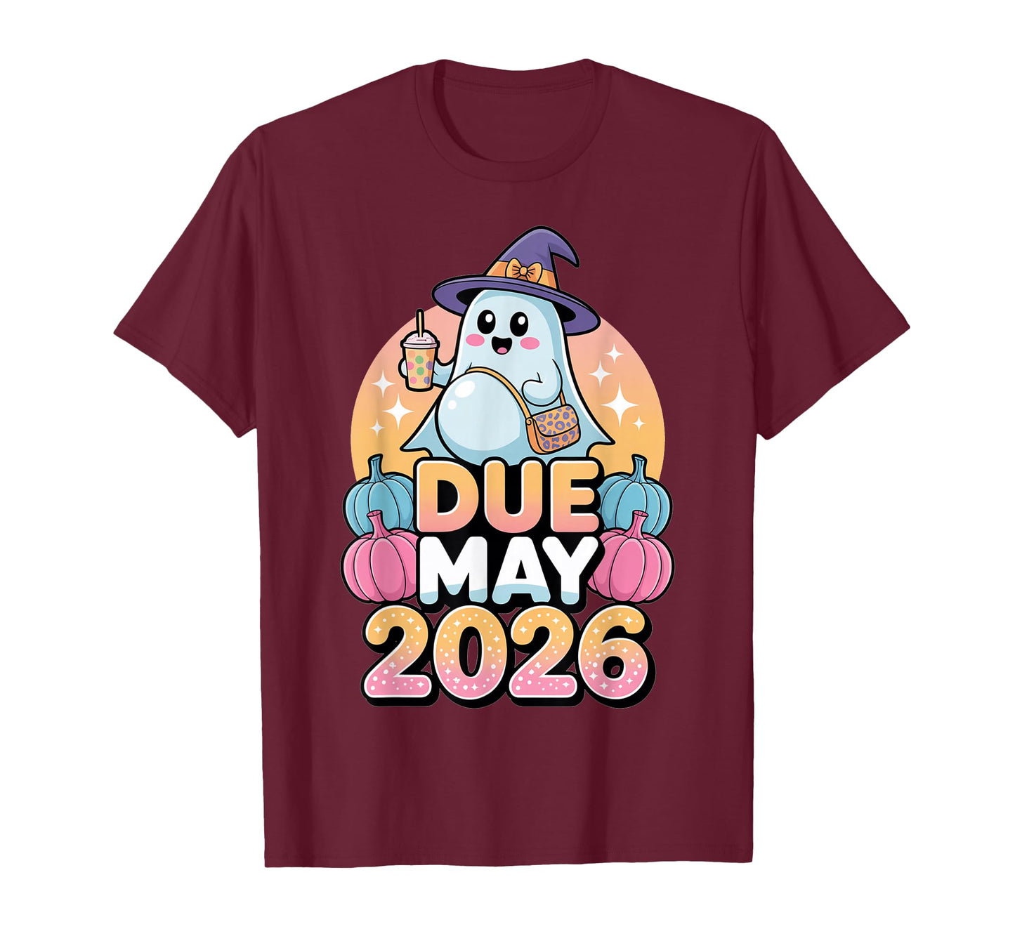 Halloween Pregnant Due May 2026 Mama Ghost Baby Mom T-Shirt