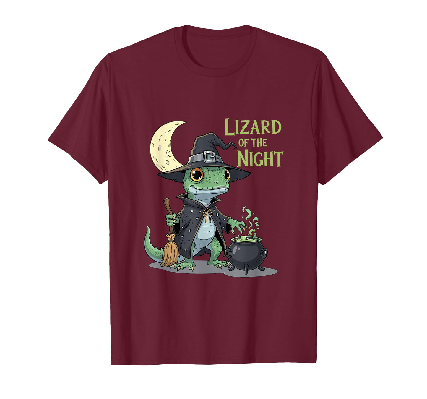 Lizard of The Night Funny Halloween Witch Gecko T-Shirt