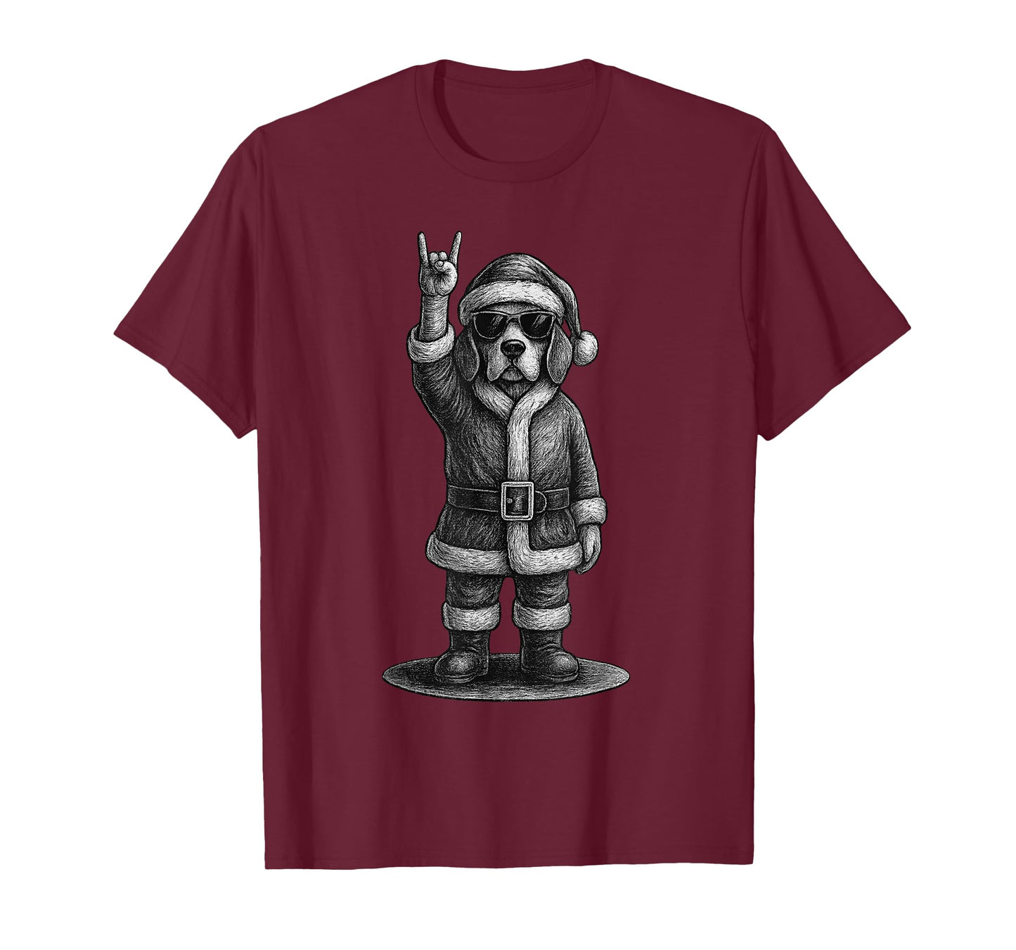 Beagle Rock Music Christmas Dog Lover T-Shirt