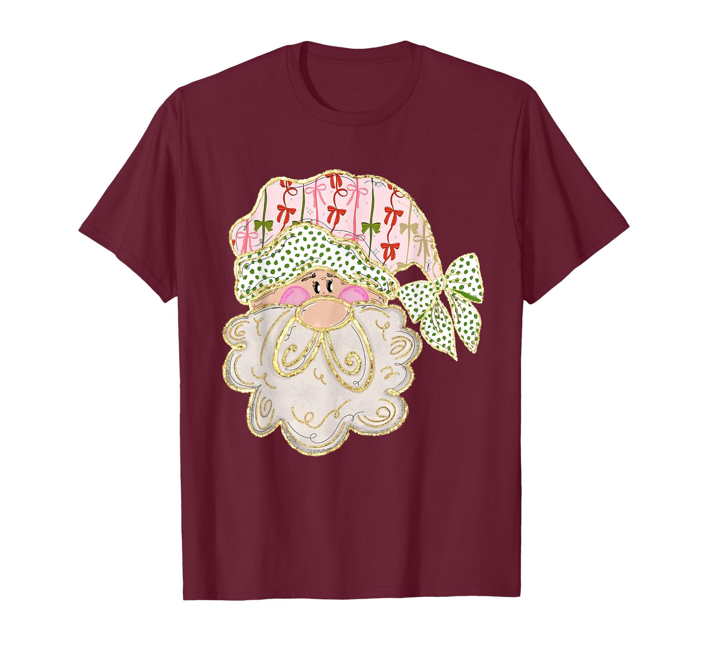 Preppy Bow Santa T-Shirt