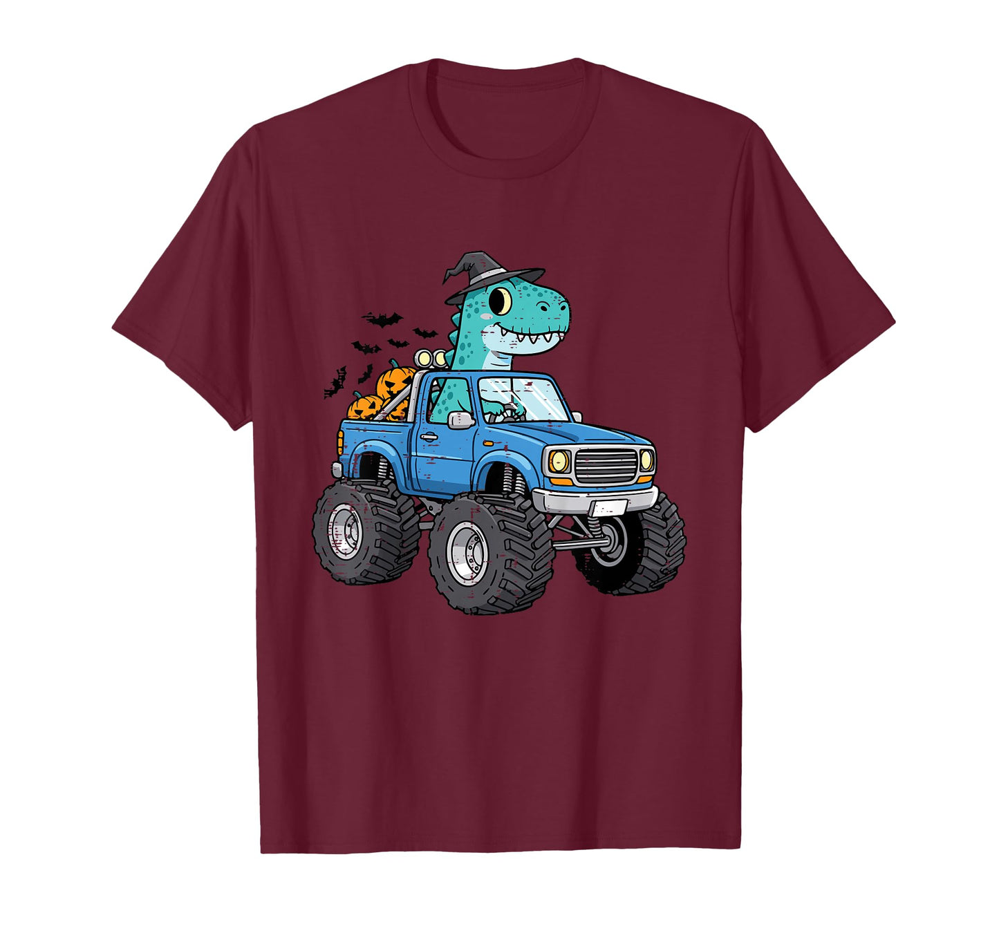 Kids Halloween Trex Dino Monster Truck Costume Toddler Boys Kids T-Shirt