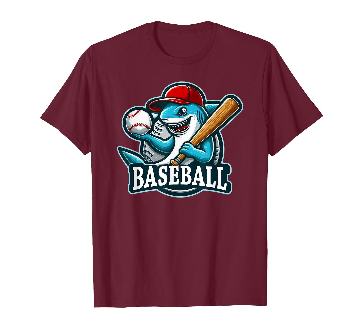 Baseball Shark Playing Baseball T-Shirt