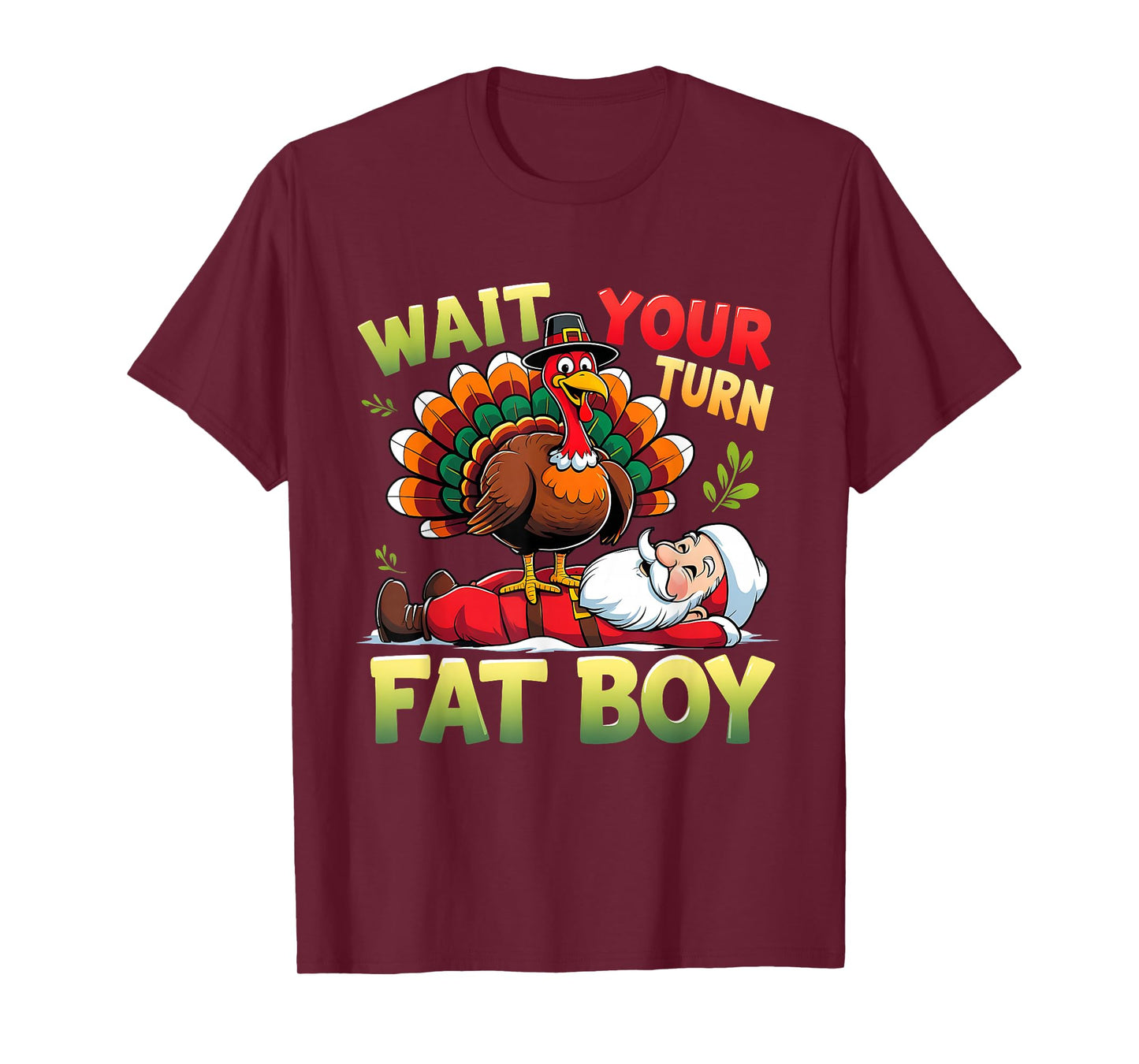 Funny Thanksgiving Turkey Santa Fall Vibes Pumpkin Trending T-Shirt