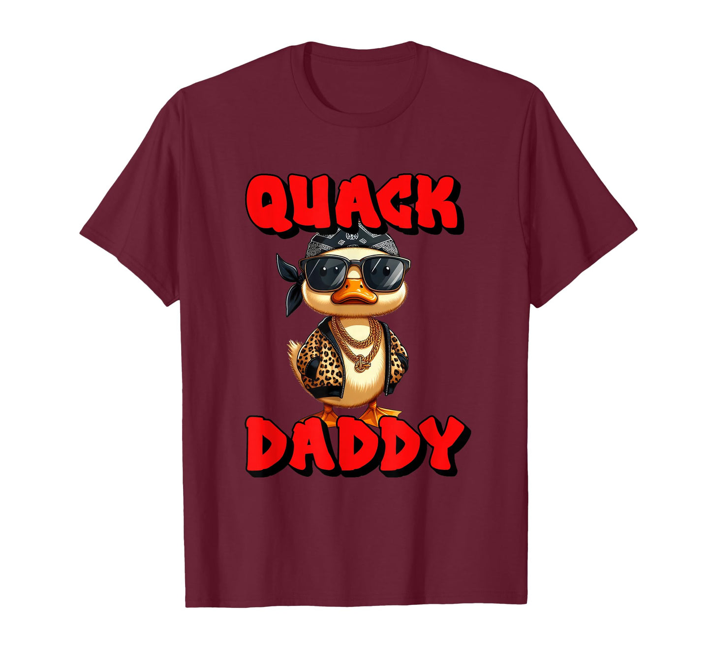 Quack Daddy Duck Cool Rap Hip Hop Duck Glasses Chains T-Shirt