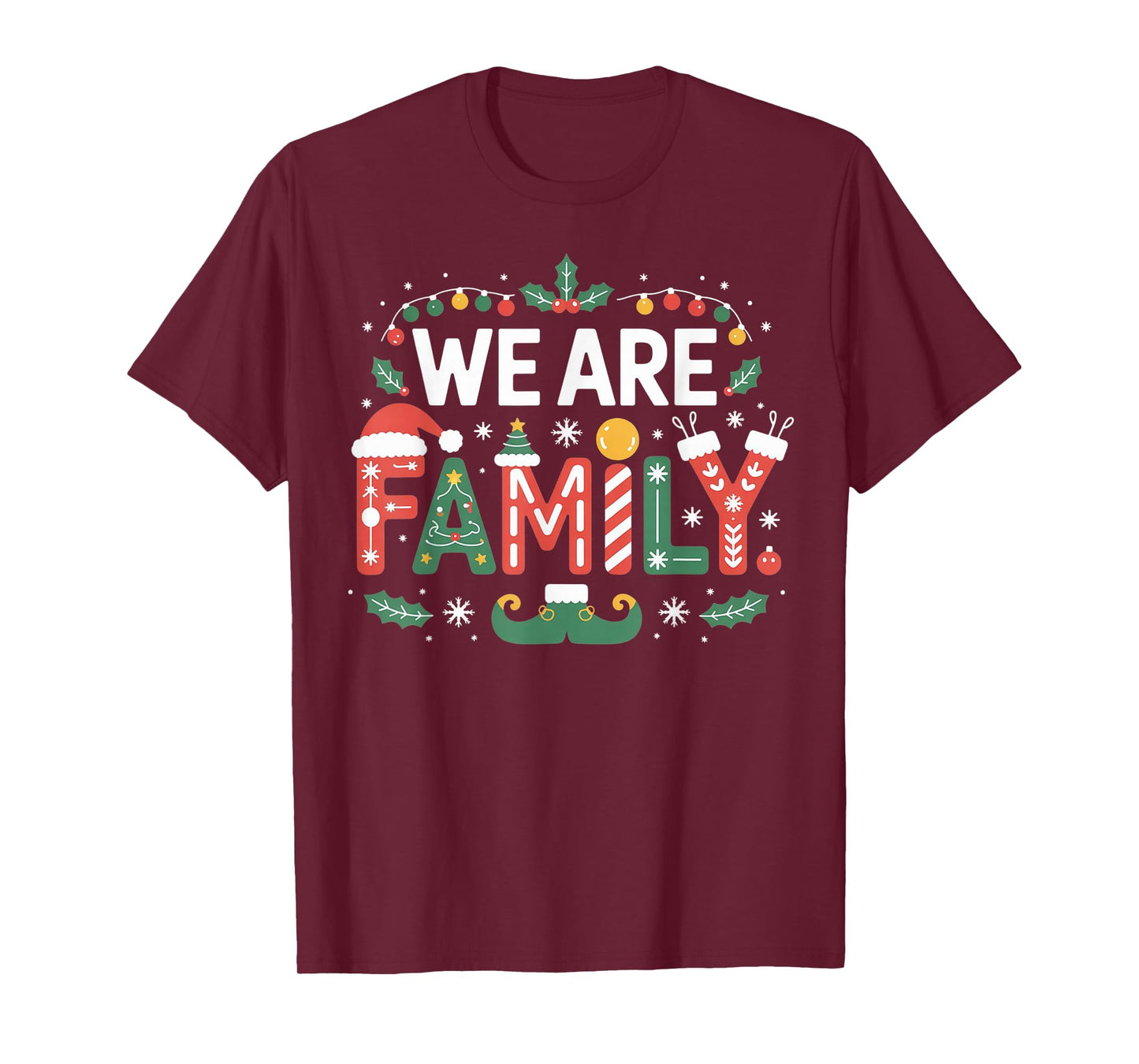 We are Family Christmas 2025 Pajamas Funny Matching Xmas T-Shirt