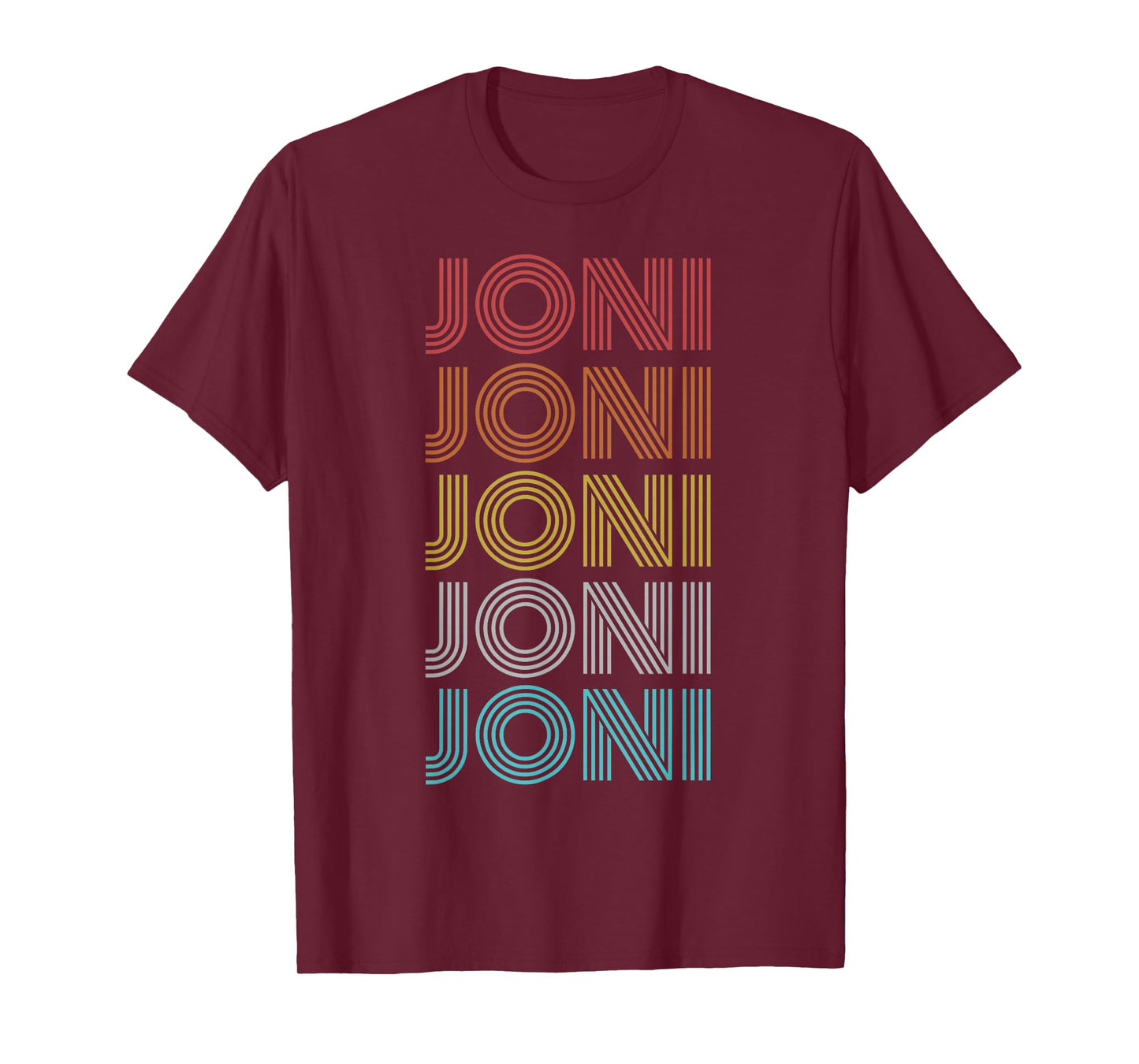 Joni Shirt Vintage Retro Apparel Unisex Adults Kids Retro Letter Print T-Shirt Black Small