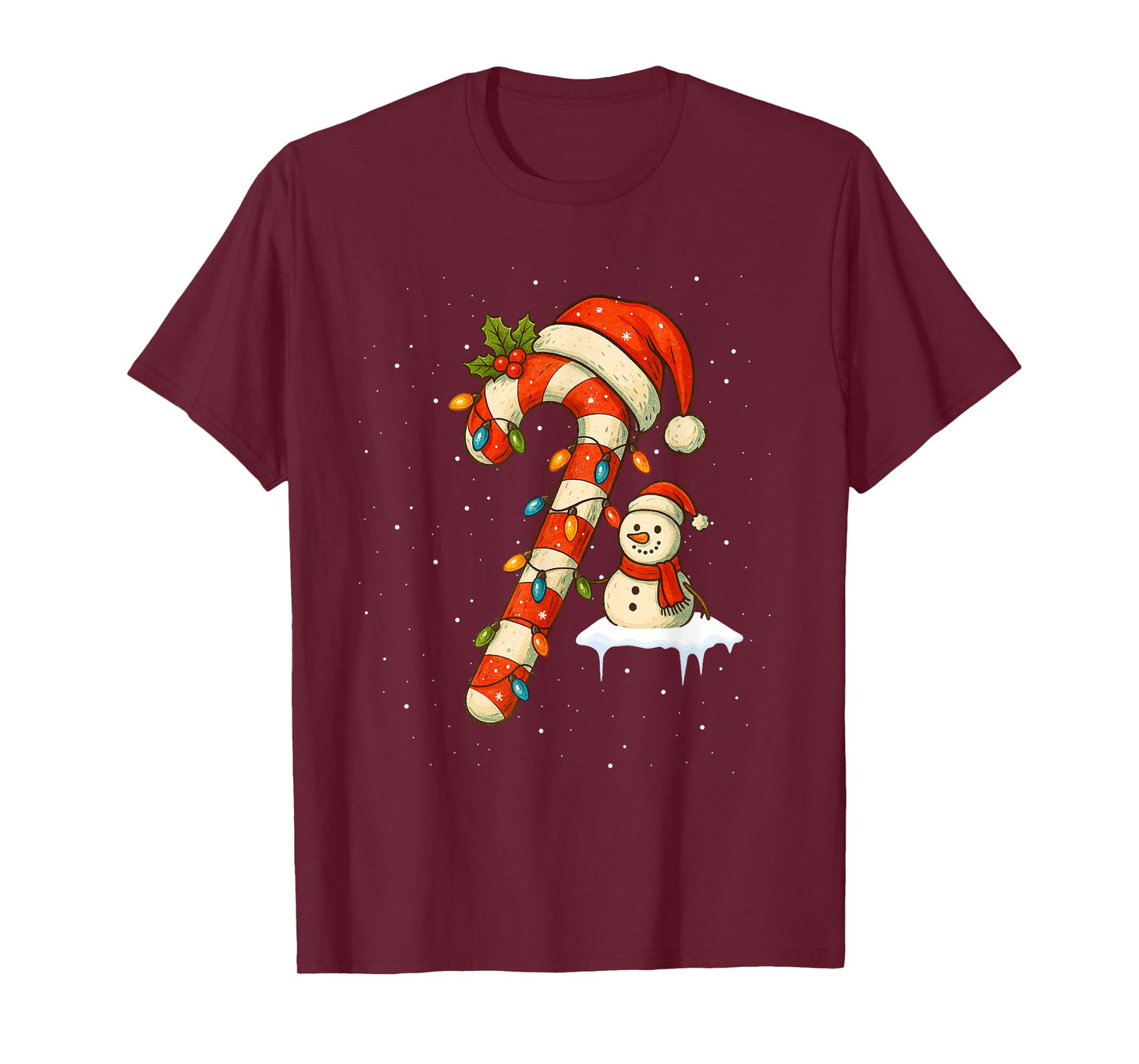 Christmas Candy Cane Santa Hat Xmas Kids Toddler Youth T-Shirt