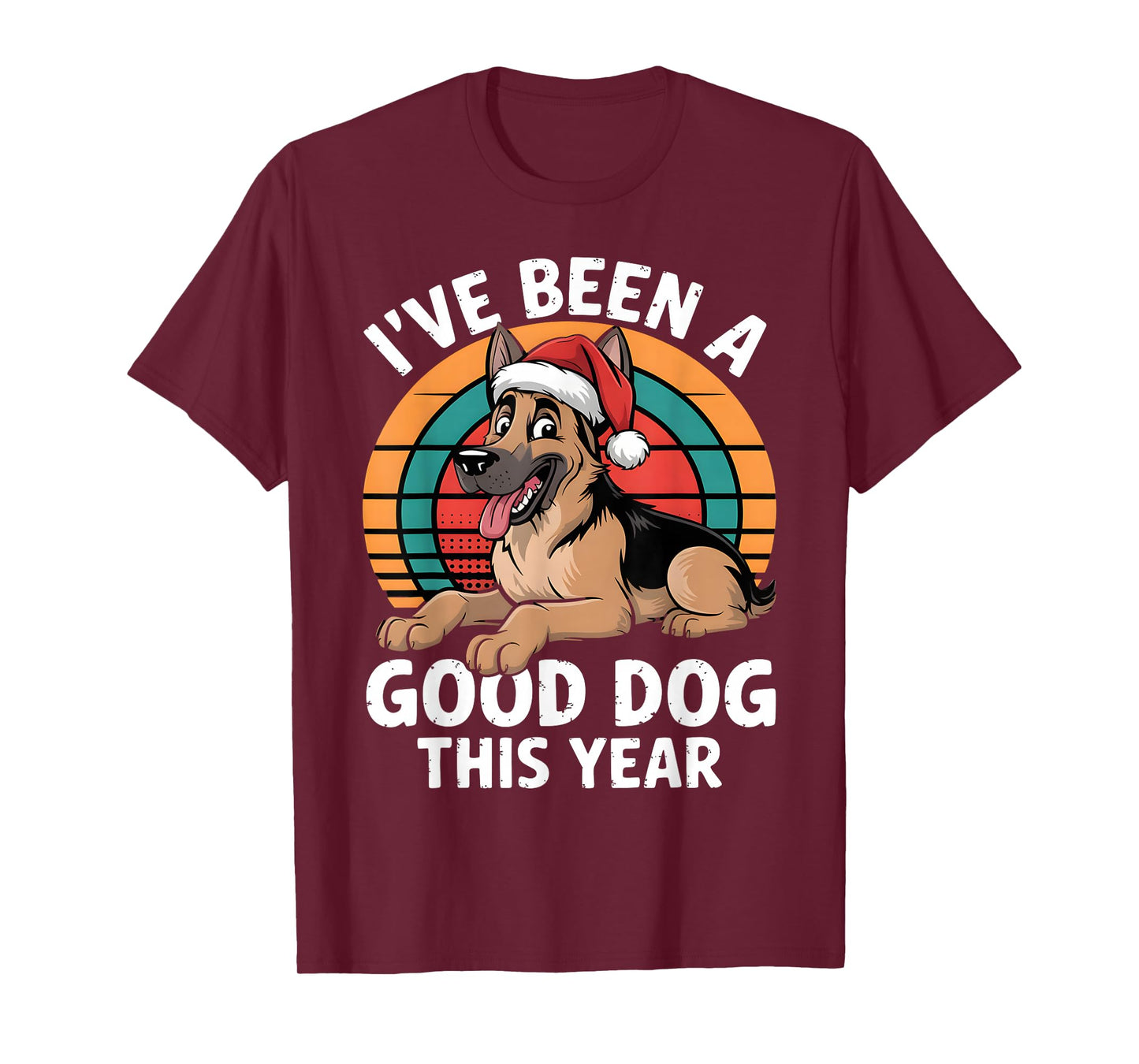 Funny Father Christmas Xmas German Shepherd Party Costume T-Shirt