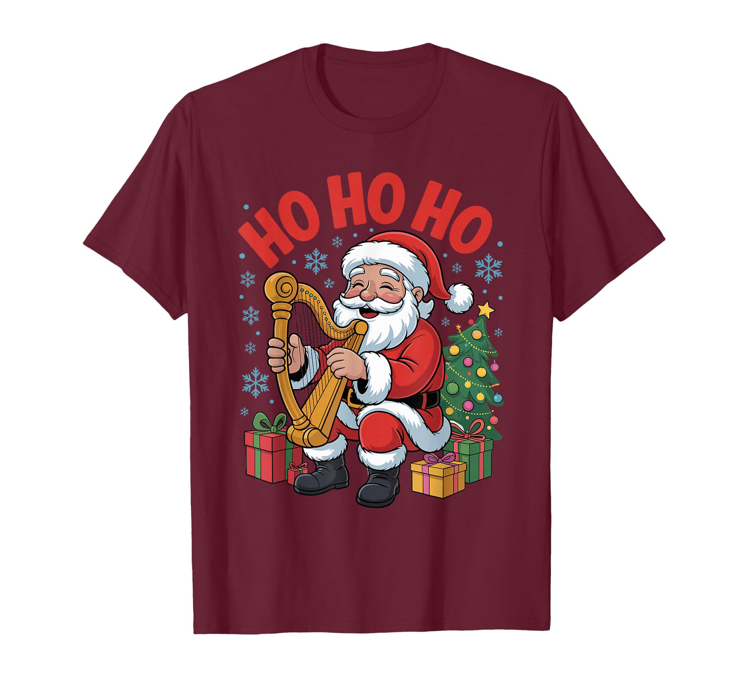 Funny Santa Christmas Design Harp Holiday Xmas Pajama T-Shirt