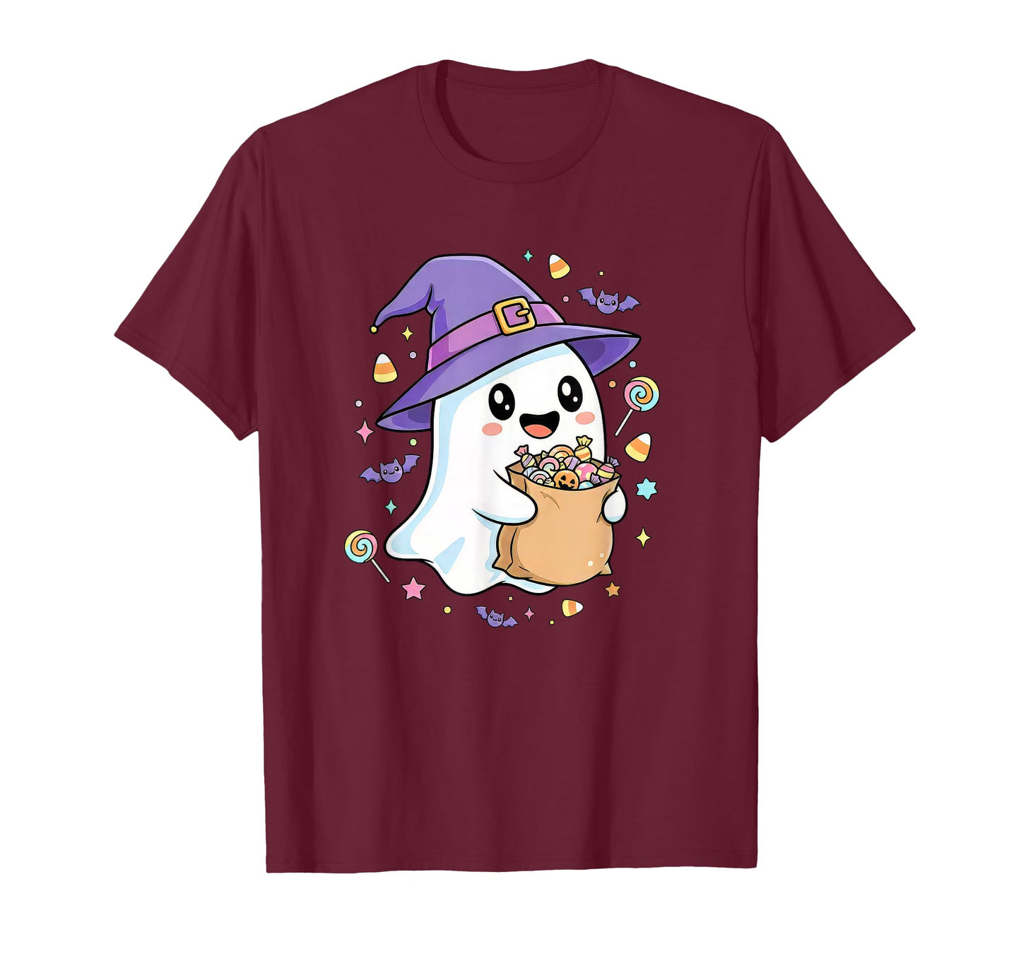 Super Cute Halloween Ghost Cartoon, Kawaii Style. T-Shirt