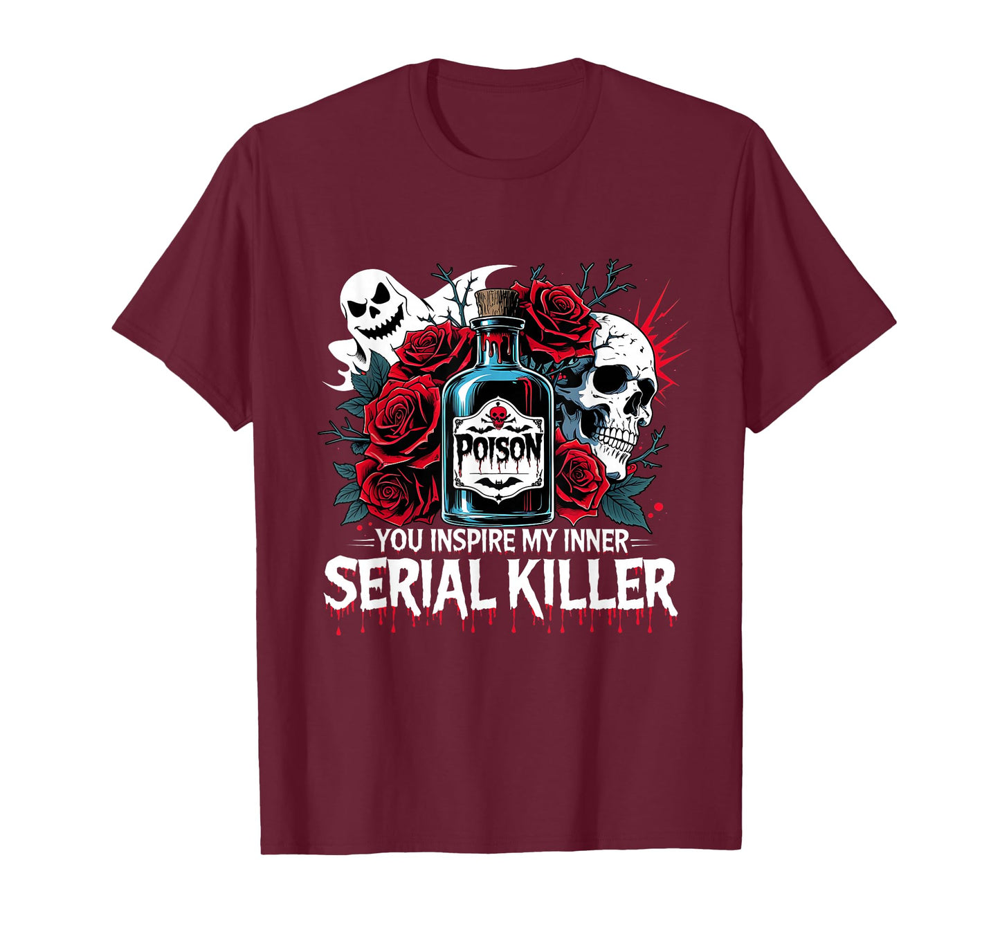 Dark Humor Gothic Mood Skeleton & Roses Tee T-Shirt