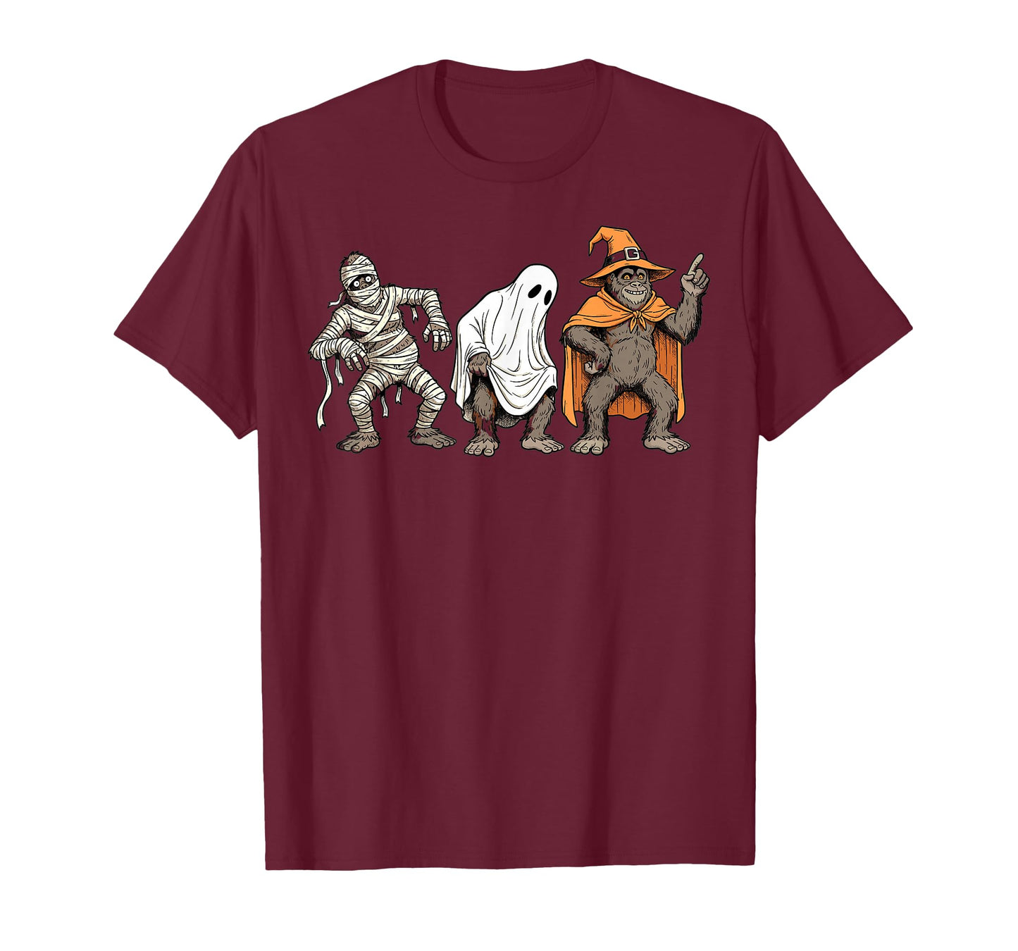 Halloween Bigfoot Mummy Ghost Witch Costume Party T-Shirt
