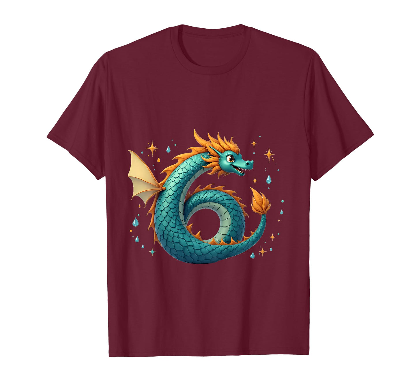 Turning 6 Years Old Birthday, Boy Dragon 6th Bday Girl T-Shirt