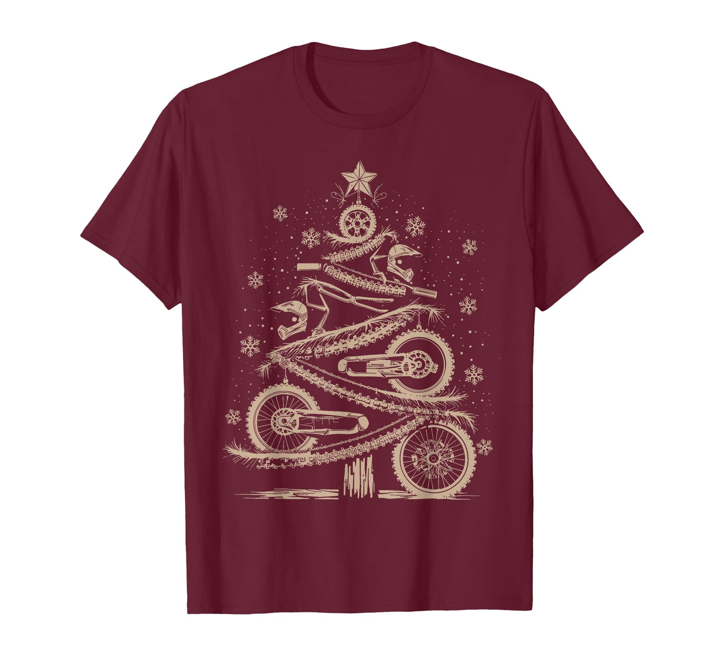 Funny Xmas Motocross Lover Dirt Bike Christmas Tree T-Shirt