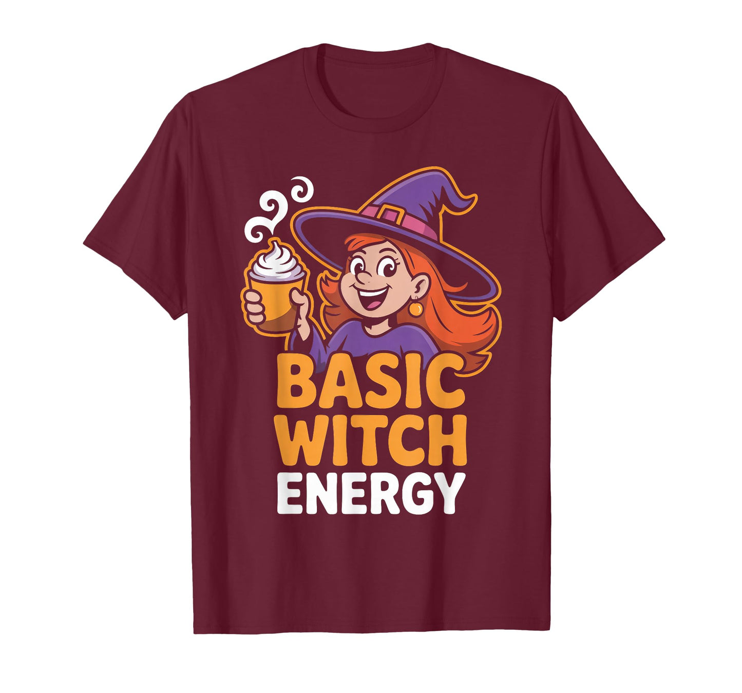 Basic Witch Energy Magical Trippy Rainbow Latte T-Shirt