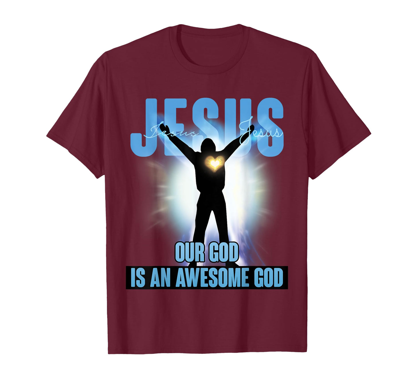Mens OUR GOD IS AN AWESOME GOD Christian Graphic t shirt T-Shirt