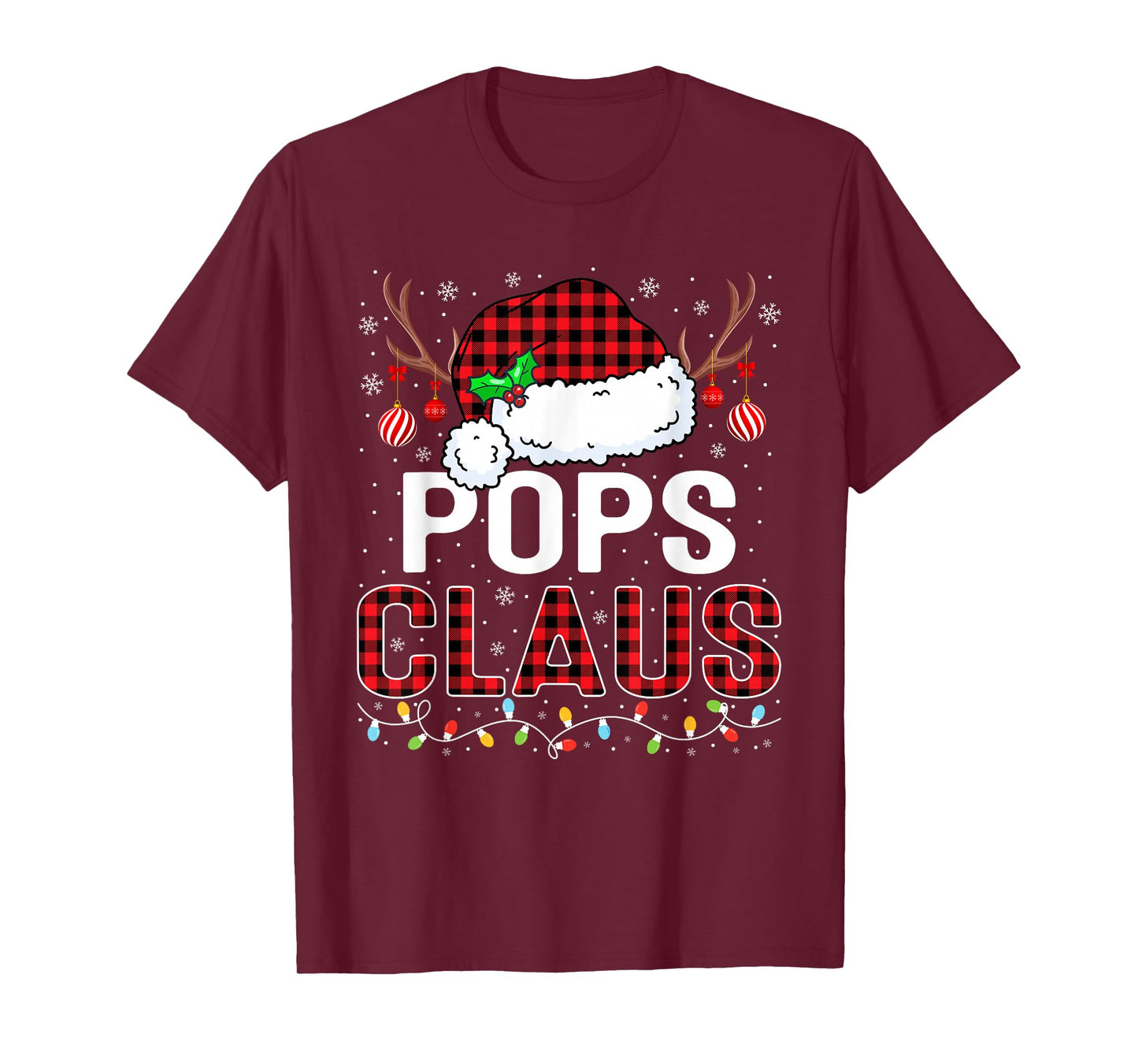 Christmas Lights Pops Claus Family Matching Xmas Pajama T-Shirt